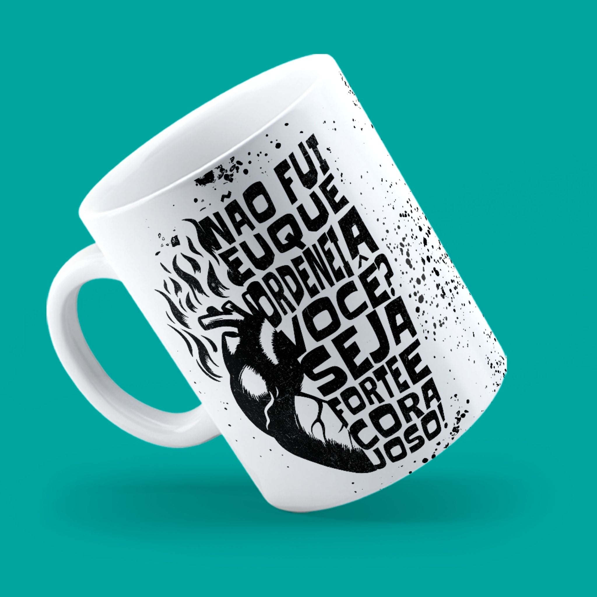 Caneca "Seja forte e corajoso!" | Presente de Fé