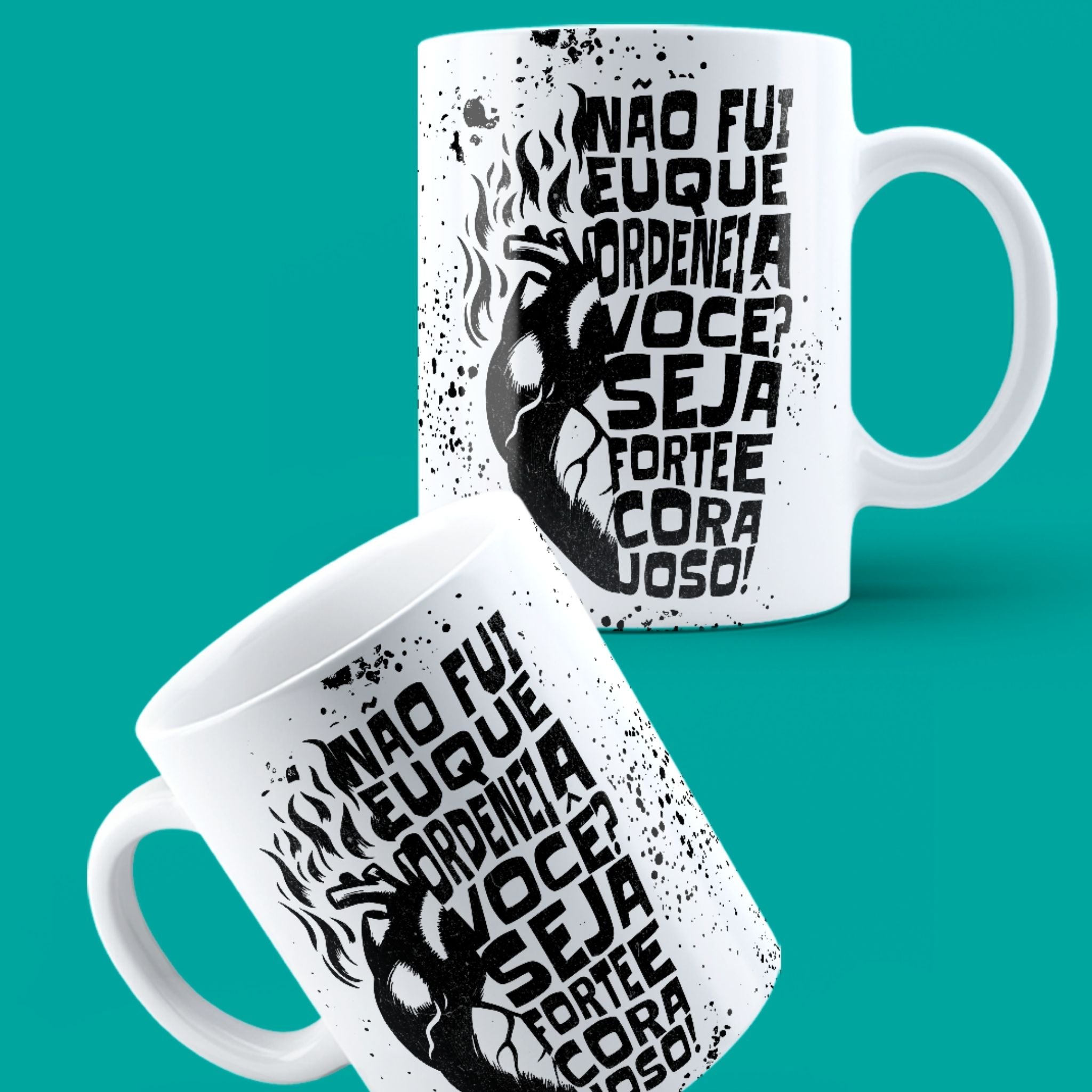Caneca "Seja forte e corajoso!" | Presente de Fé