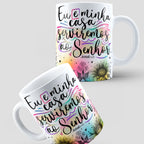 Caneca "Eu e minha casa serviremos ao Senhor" Josué 24:15  | Presente de Fé