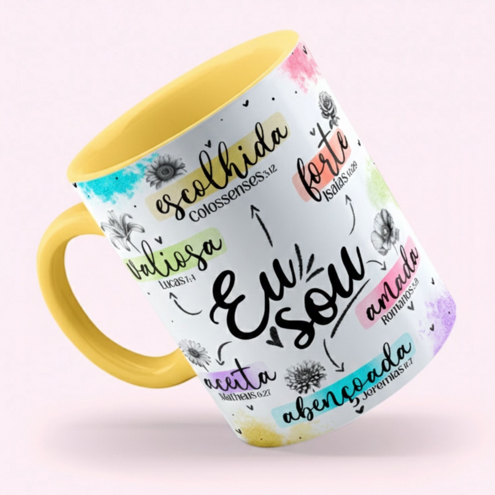 Caneca "Eu sou: abençoada"  | Presente de Fé