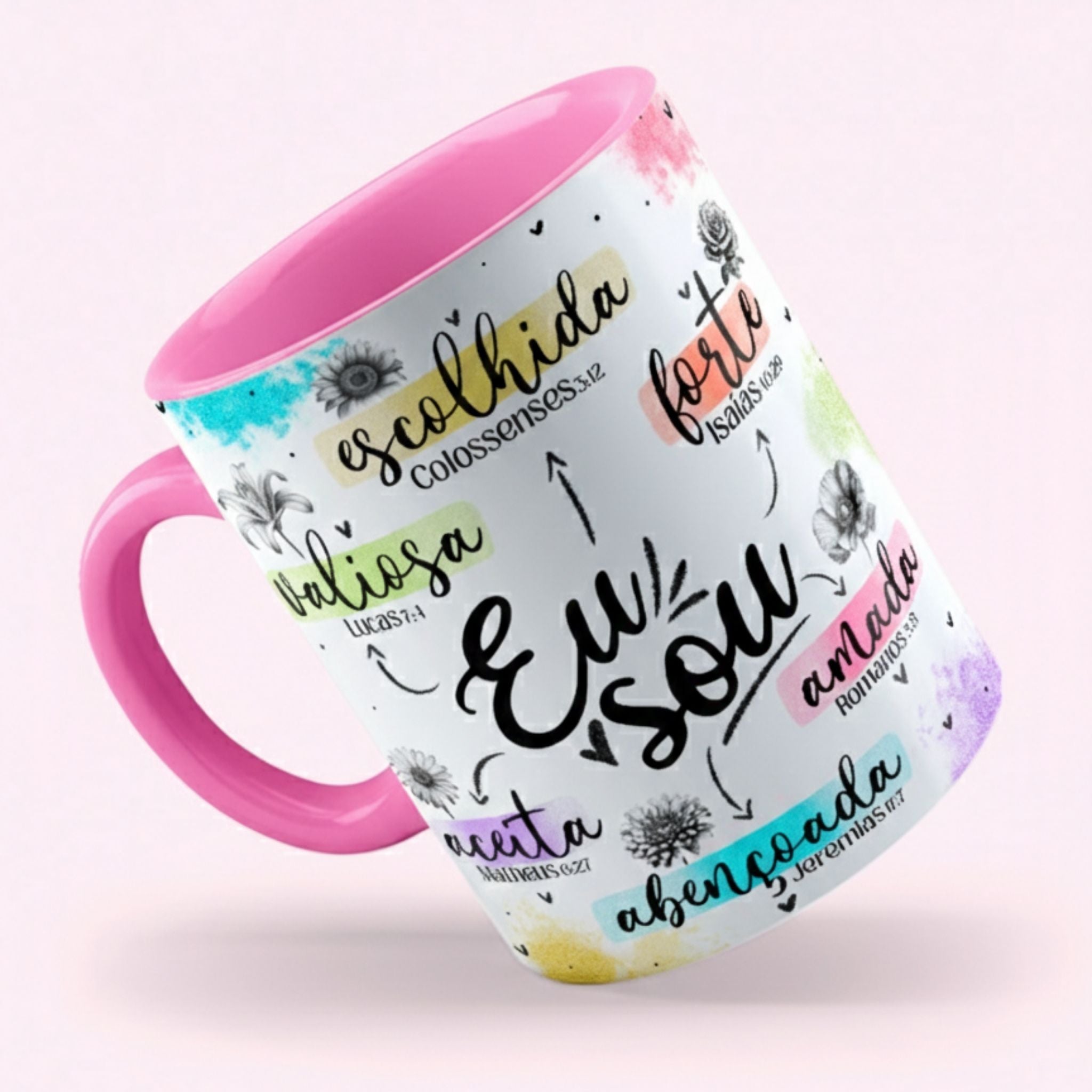 Caneca "Eu sou: abençoada"  | Presente de Fé