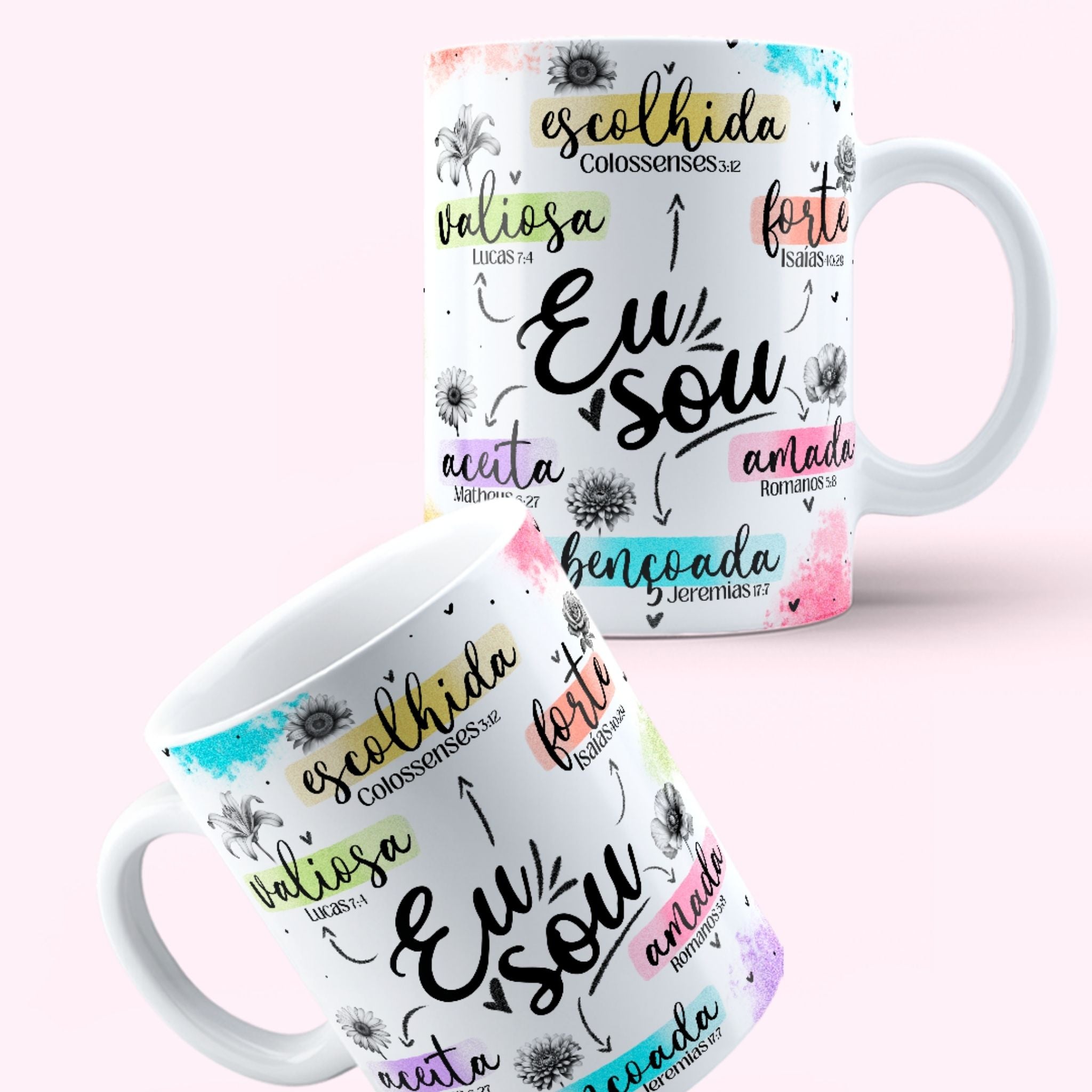 Caneca "Eu sou: abençoada"  | Presente de Fé