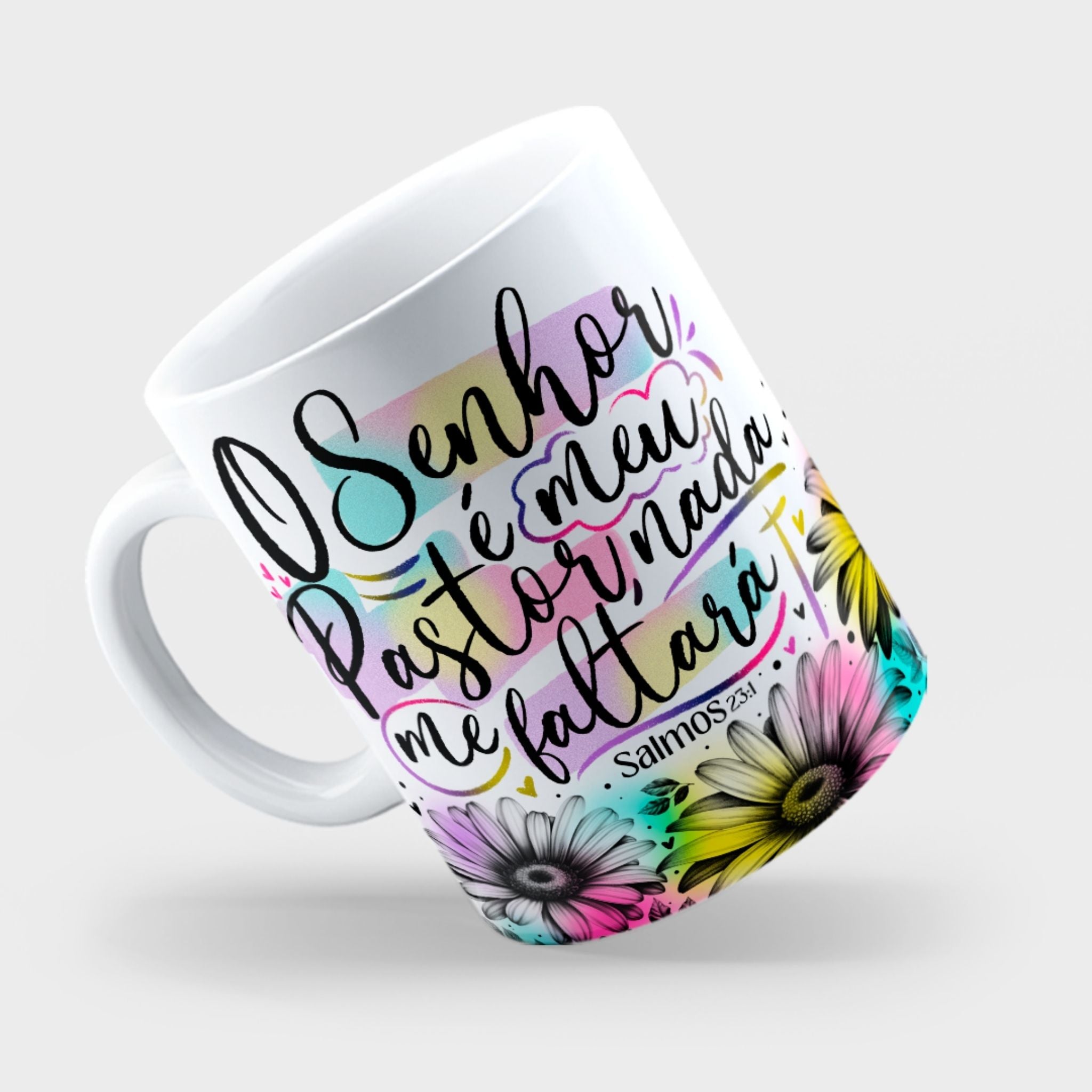 Caneca "O Senhor é meu Pastor, nada me faltará" Salmos 23:1 | Presente de Fé