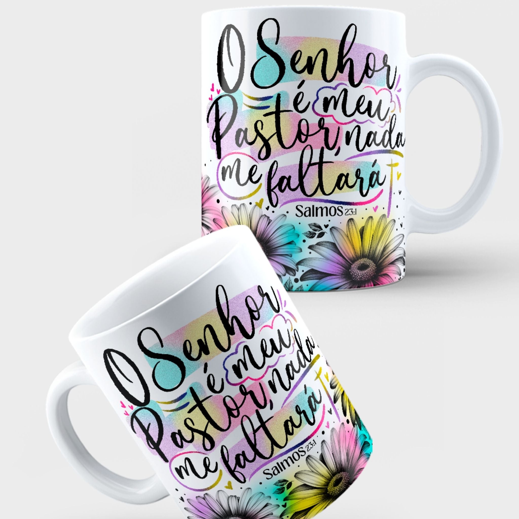 Caneca "O Senhor é meu Pastor, nada me faltará" Salmos 23:1 | Presente de Fé