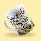 Caneca "Seja forte e corajosa" Josué 4:9 | Presente de Fé