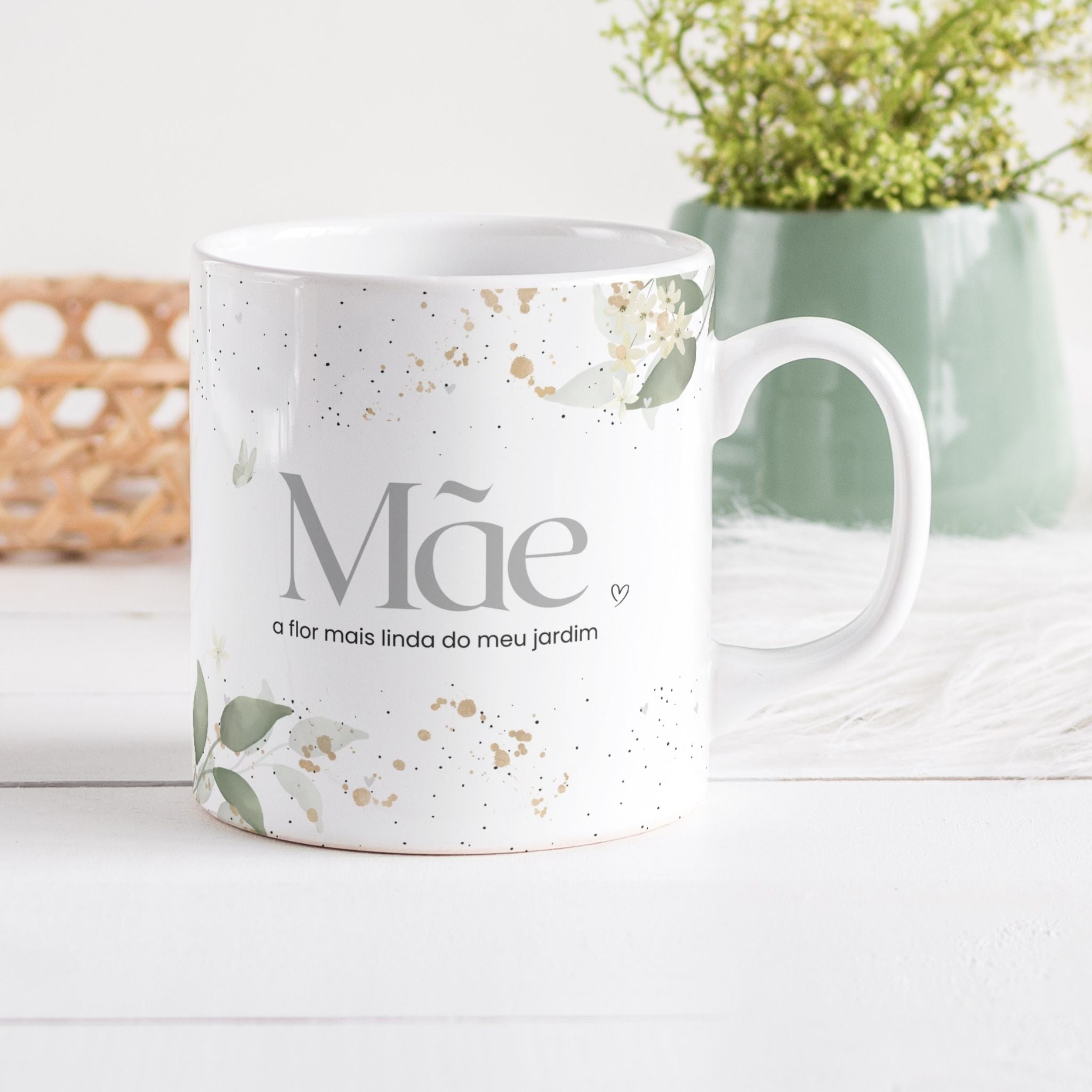 Caneca Dia da Mãe - "Mãe a flor mais linda do meu jardim" | Edição Dia da Mãe