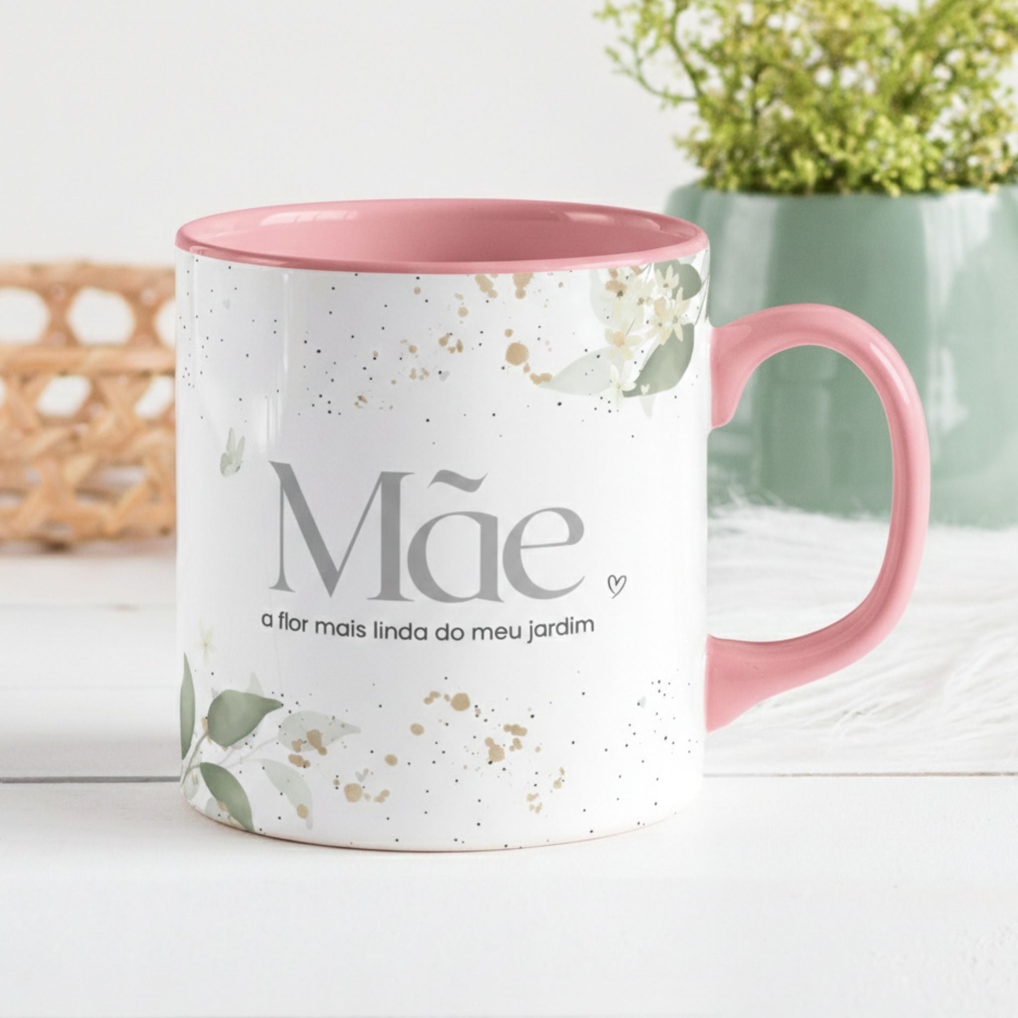 Caneca Dia da Mãe - "Mãe a flor mais linda do meu jardim" | Edição Dia da Mãe