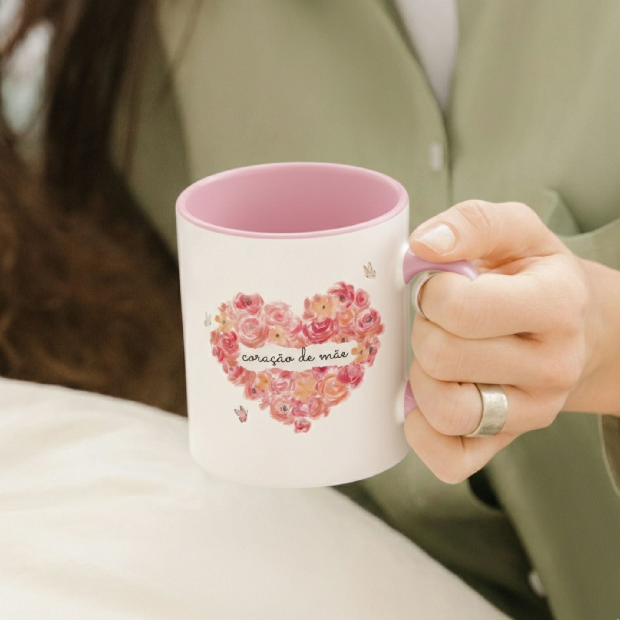 Caneca Dia da Mãe - "Coração de Mãe" | Edição Dia da Mãe