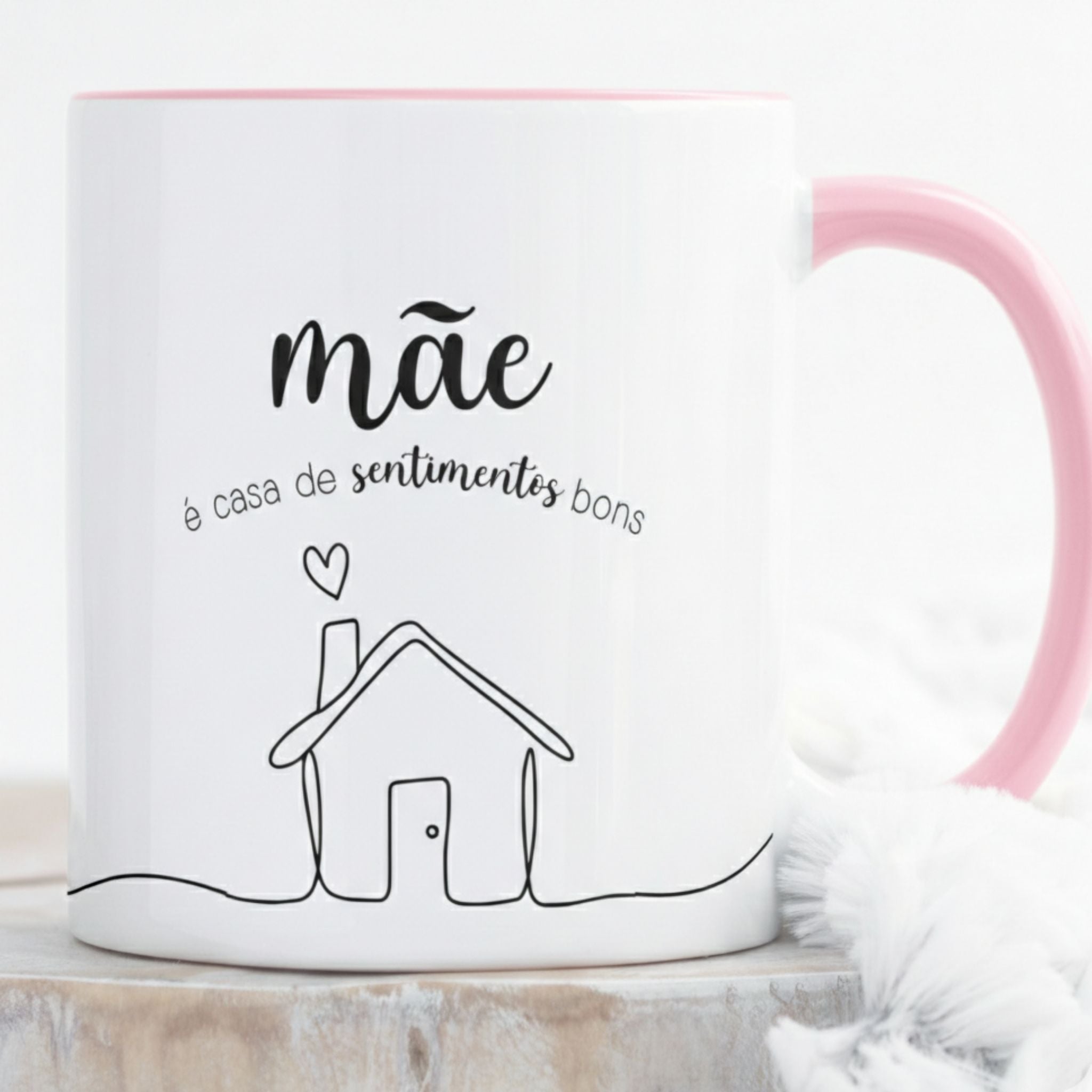 Caneca Dia da Mãe - "Mãe é casa de sentimentos bons"