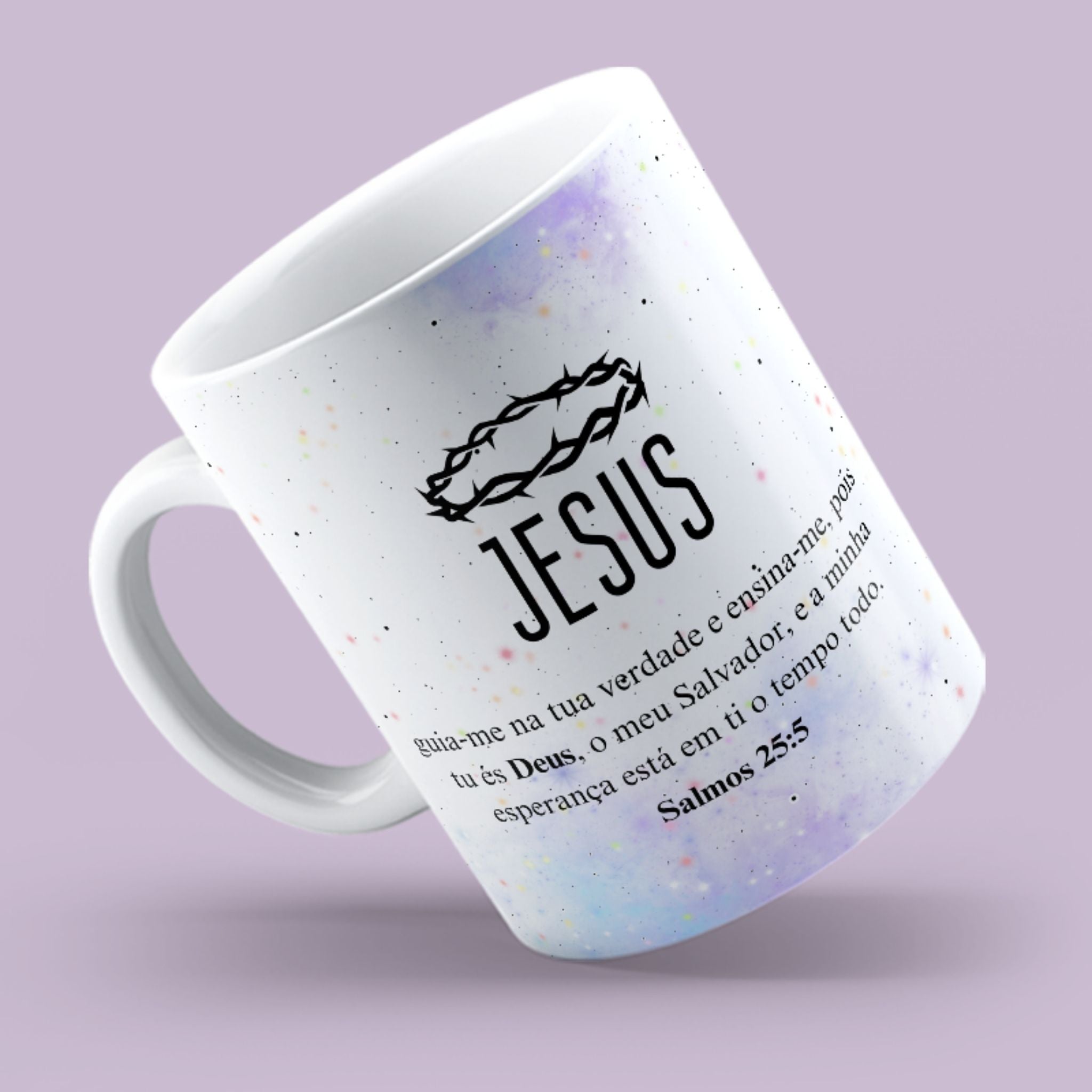 Caneca Jesus - Salmos 25:5 | Presente de Fé