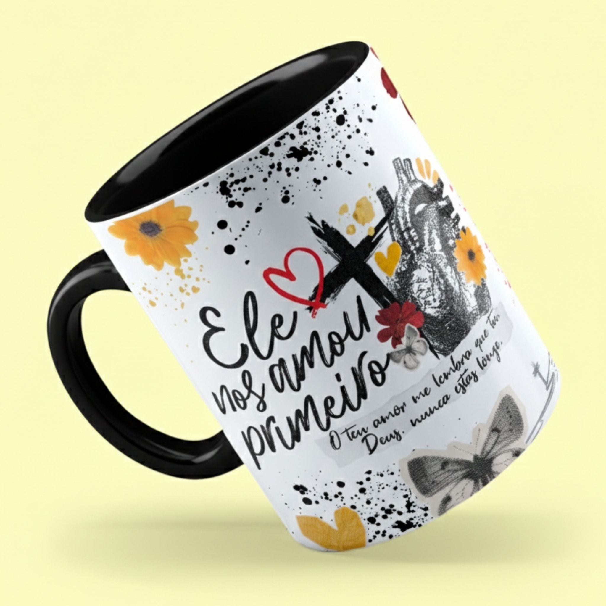 Caneca "O teu amor me lembra que tu Deus, nunca estás longe" | Presente de Fé