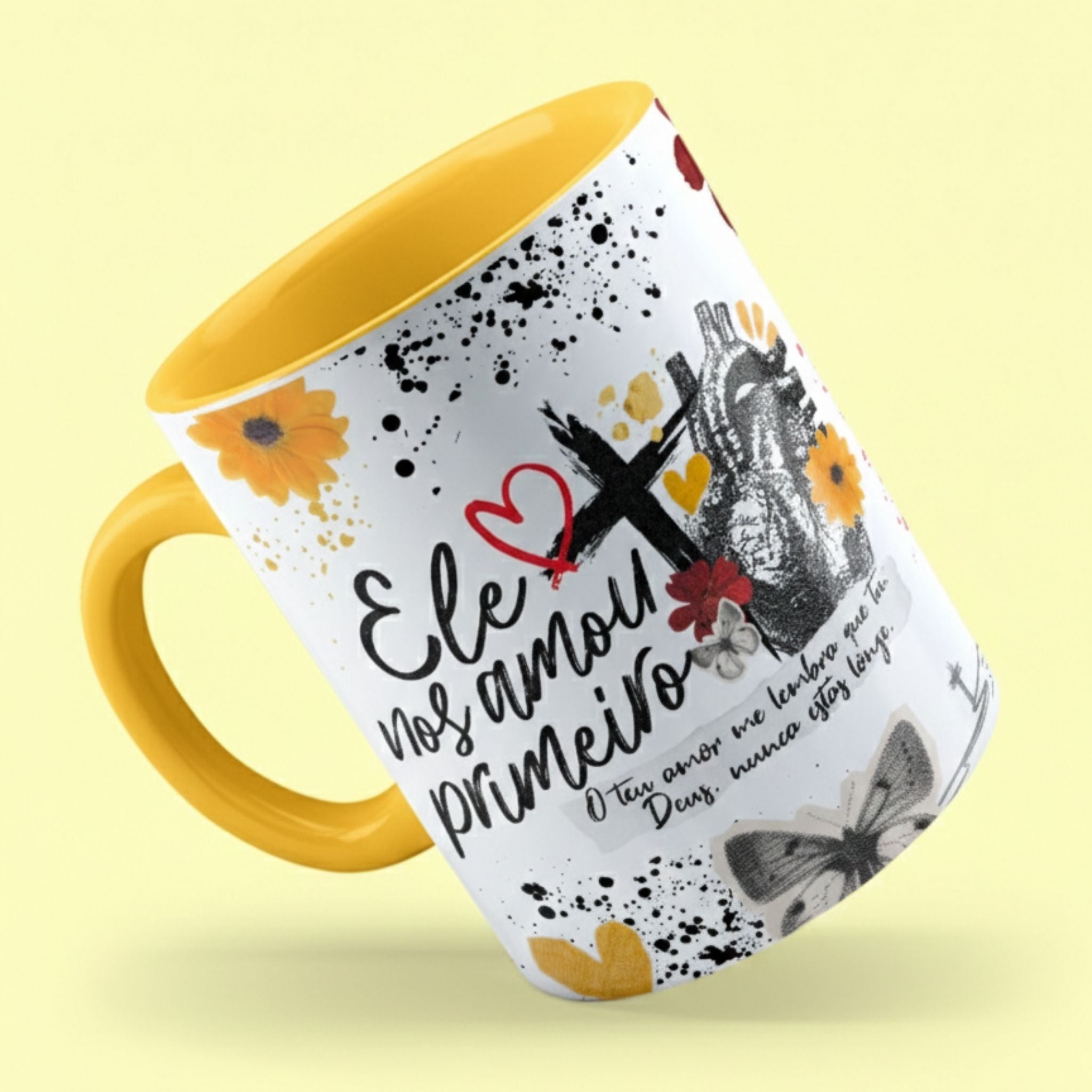 Caneca "O teu amor me lembra que tu Deus, nunca estás longe" | Presente de Fé