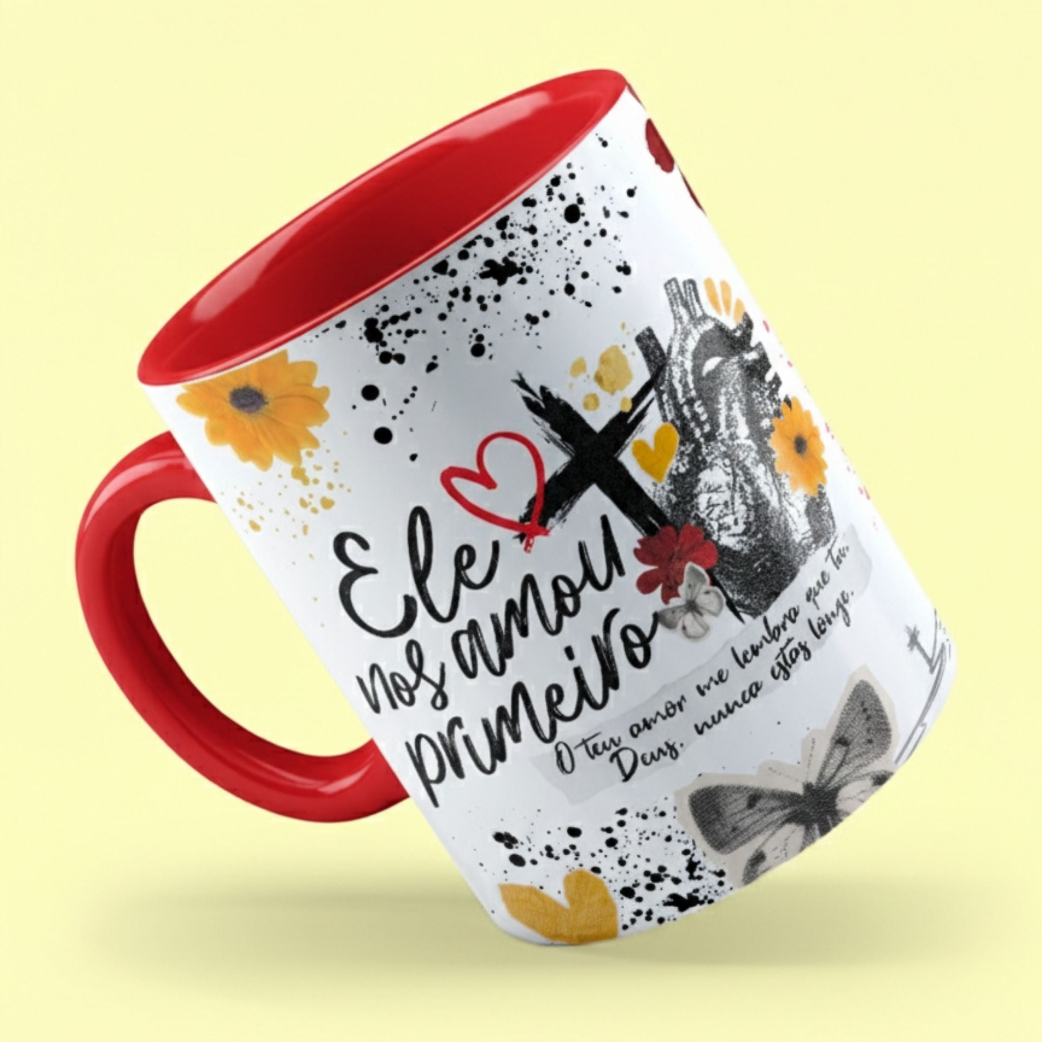 Caneca "O teu amor me lembra que tu Deus, nunca estás longe" | Presente de Fé