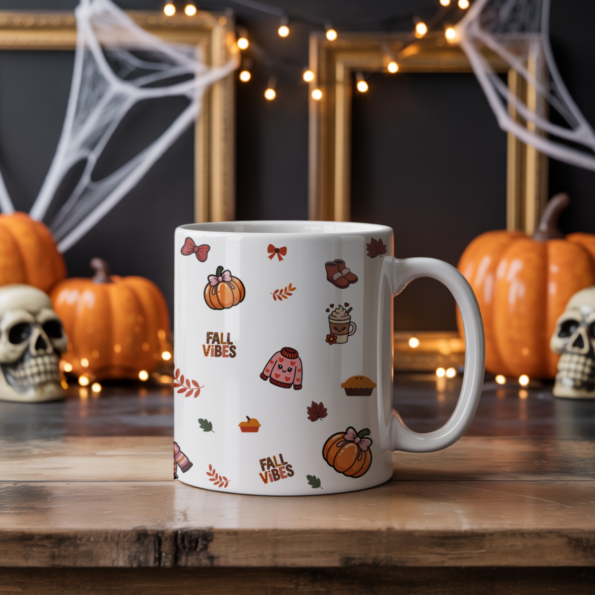 Caneca Fall Vibes | JM Collection | Coleção Outono e Halloween