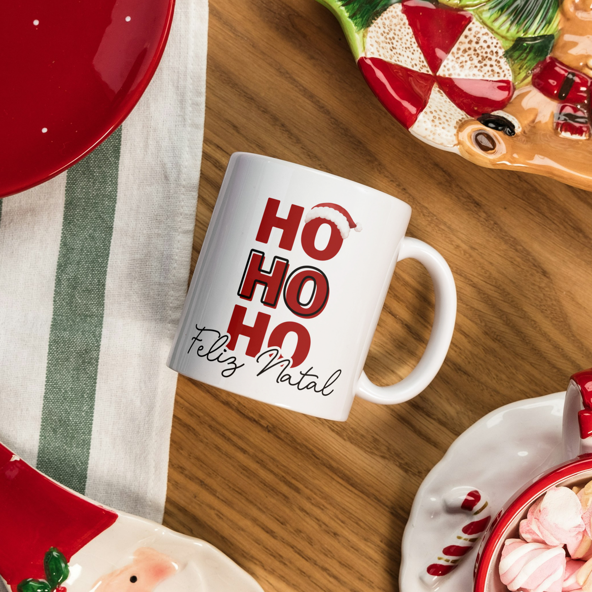 Caneca HO HO HO Feliz Natal - Coleção Natal