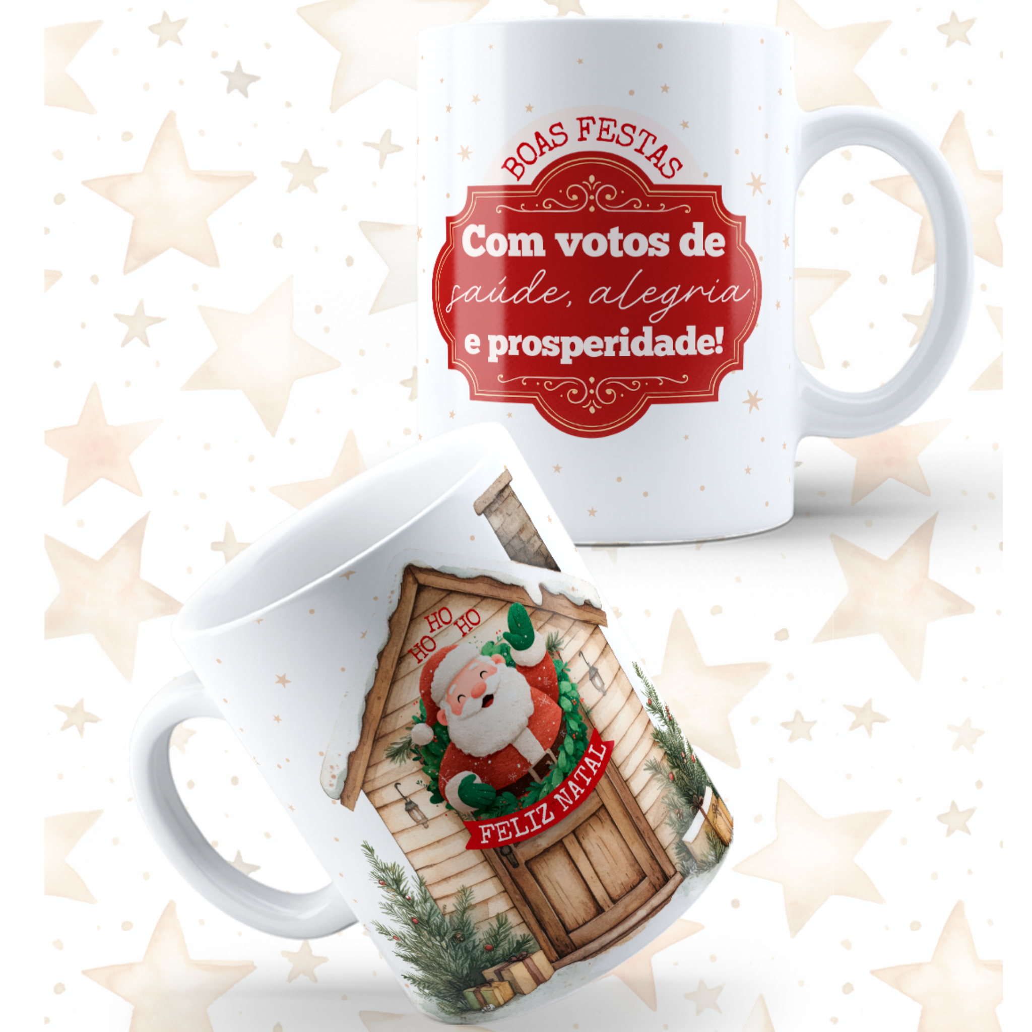 Caneca "Feliz Natal HO HO HO" | Coleção Natal