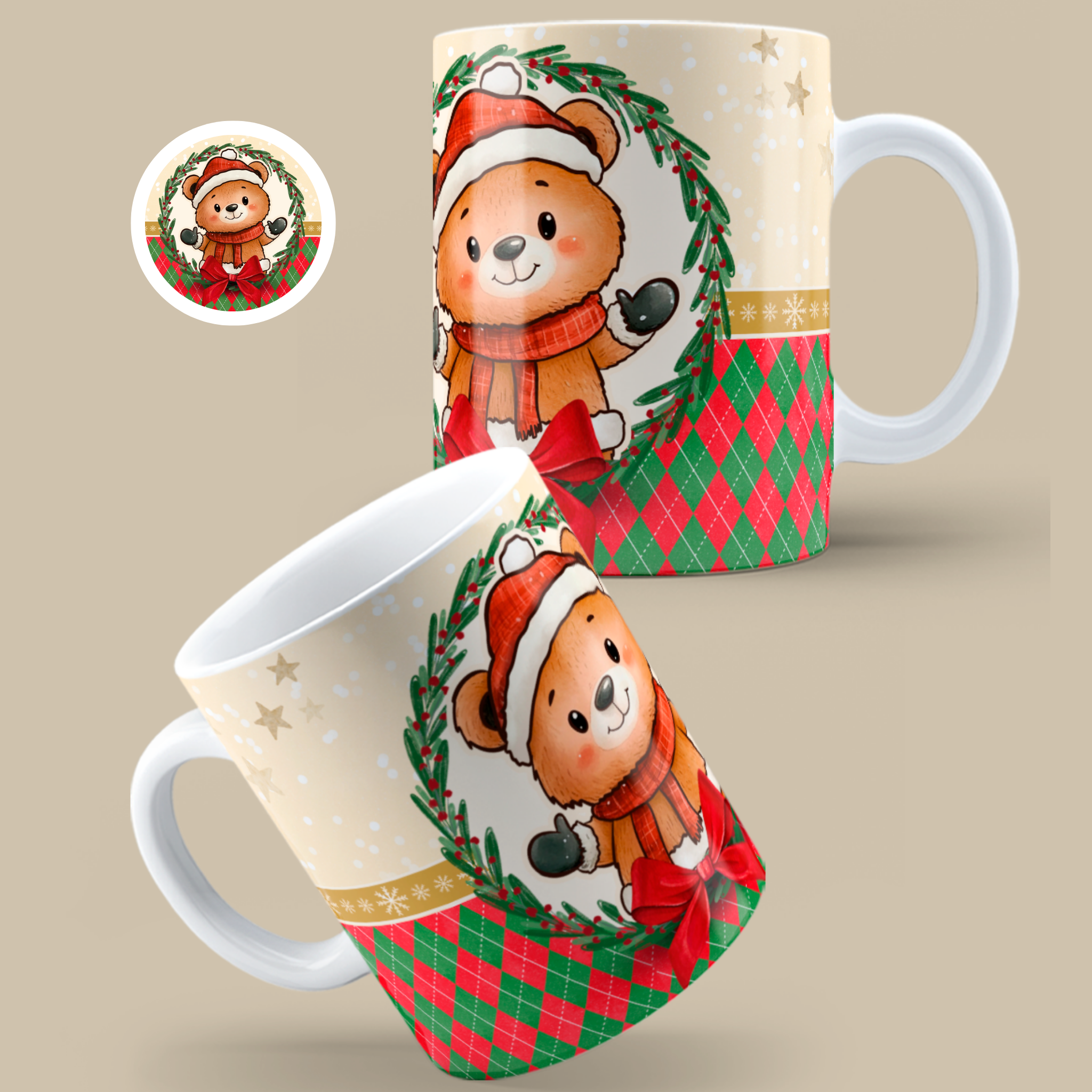 Caneca "Natal" Urso | Coleção Natal
