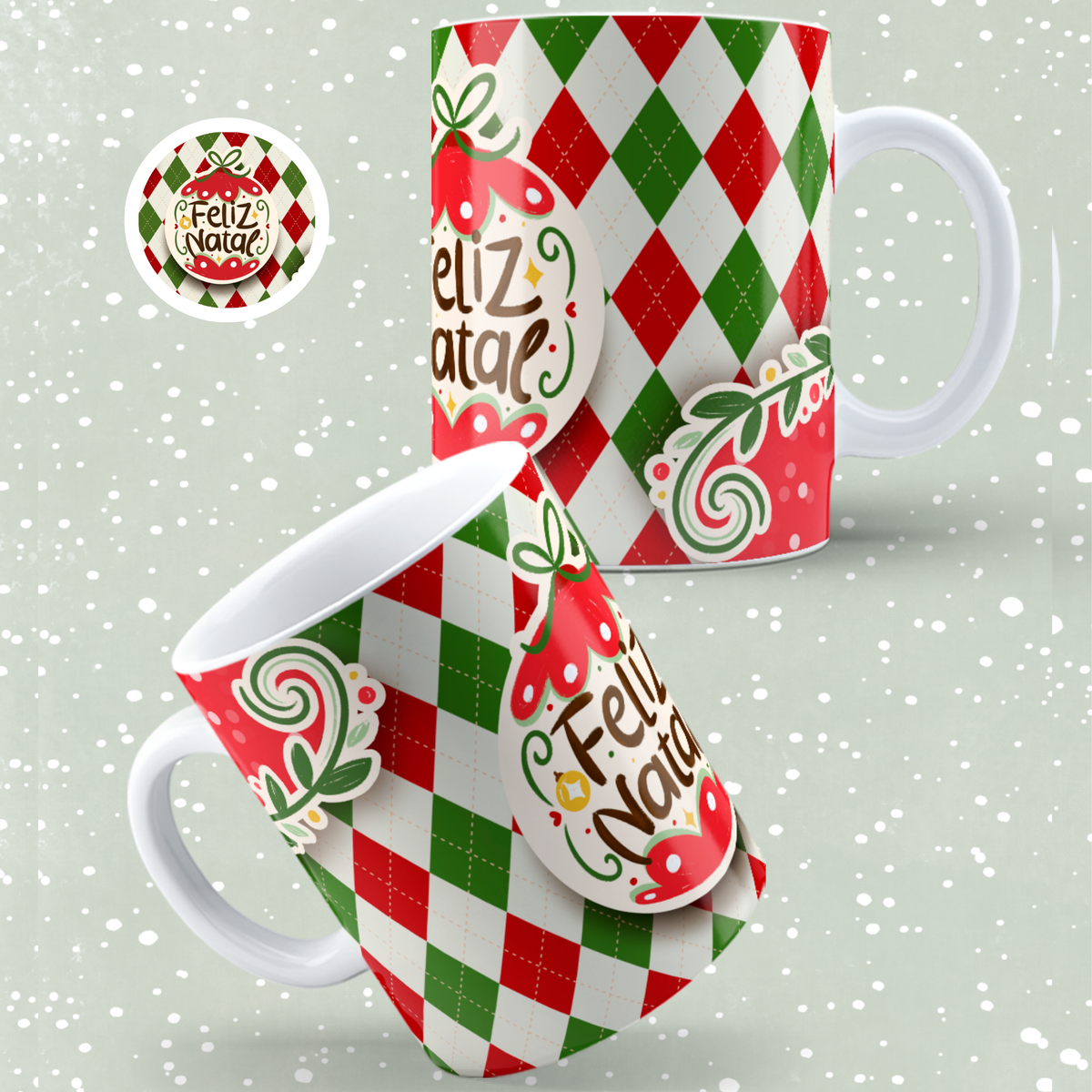 Caneca Feliz Natal | Coleção Natal | JM Collection