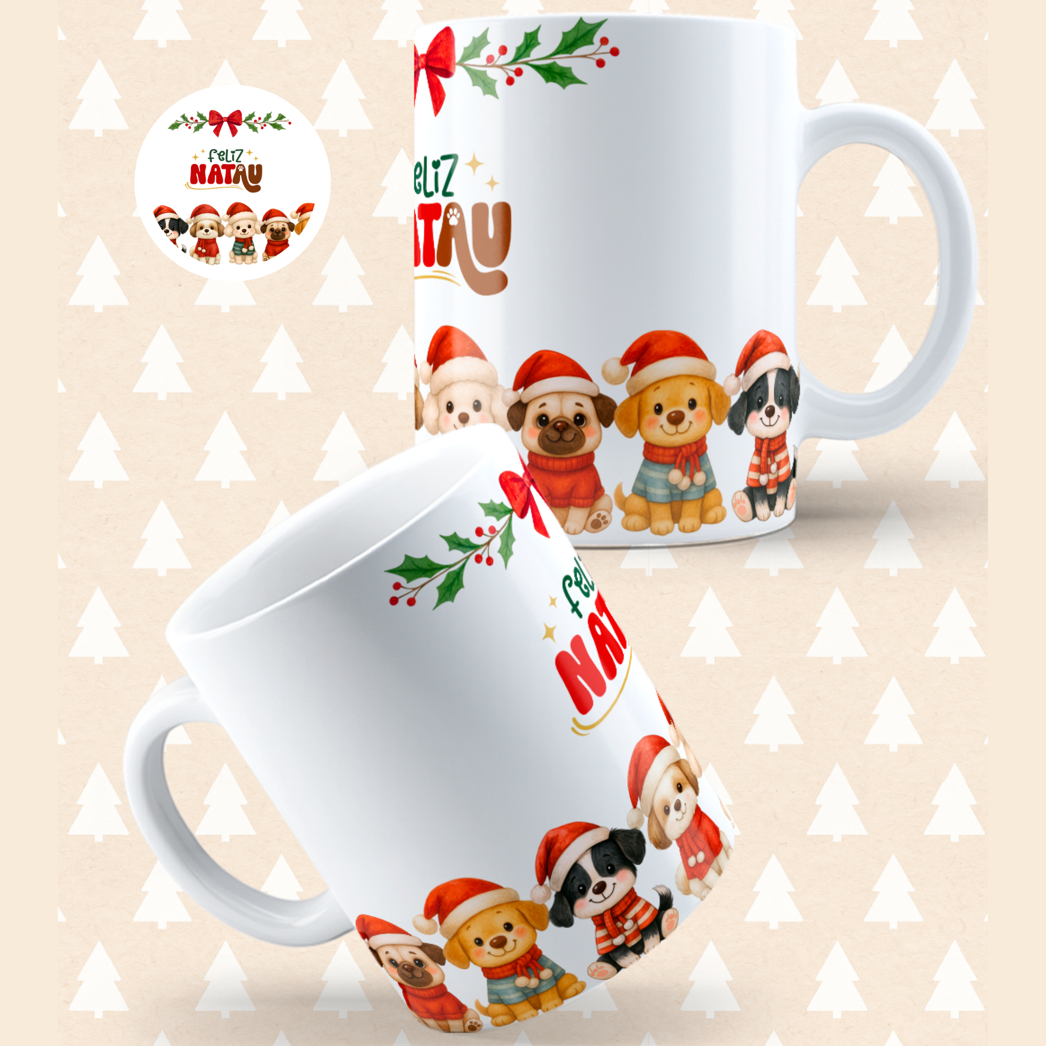 Caneca Feliz Natal Dog  | Coleção Natal