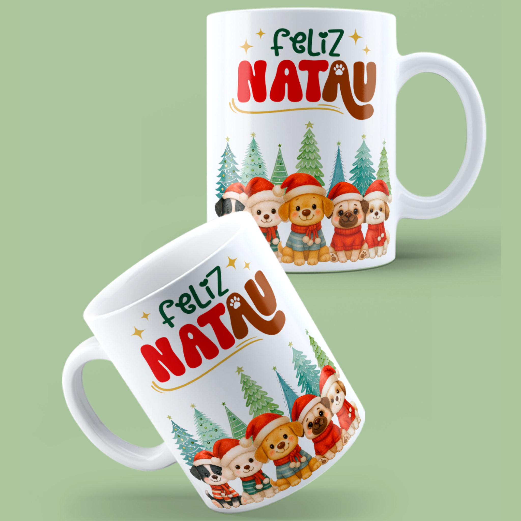 Caneca Feliz Natal Dogs  | Coleção Natal