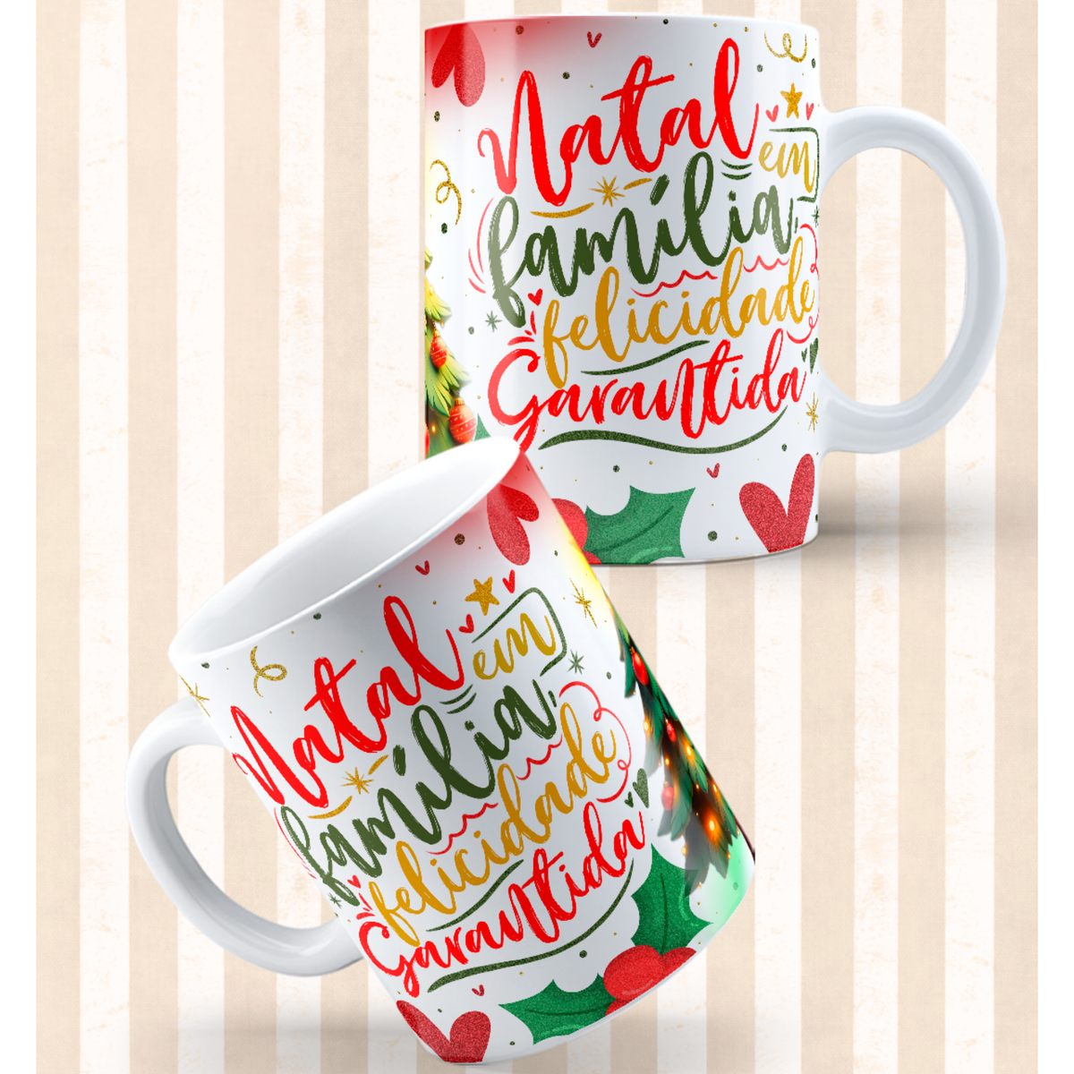 Caneca "Natal em Família Felicidade Garantida" | Coleção Natal | JM Collection