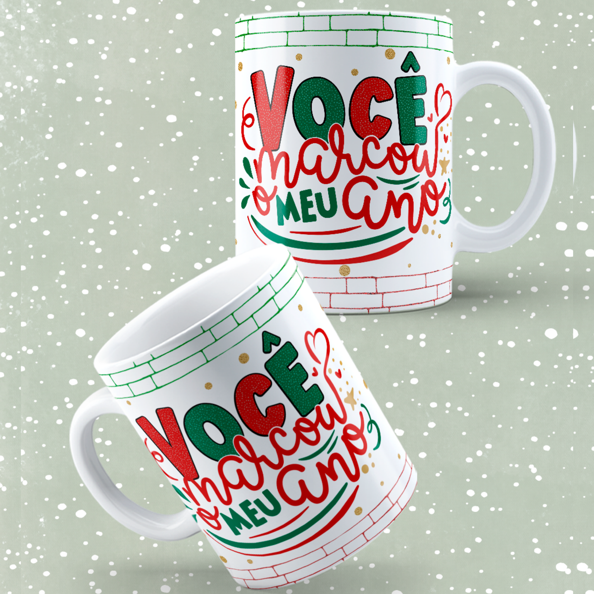 Caneca "Você marcou meu ano" - Coleção Natal