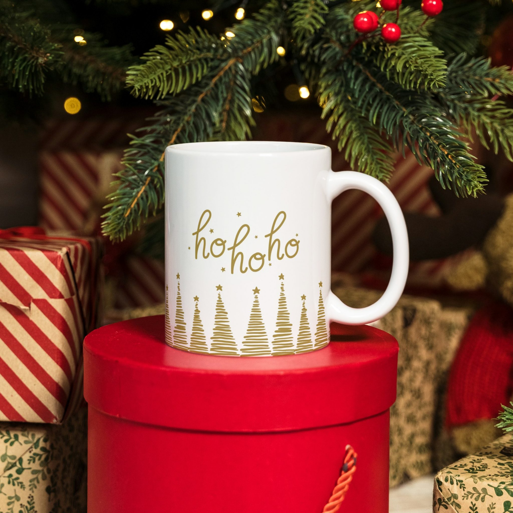 Caneca "Feliz Natal" Ho HO HO- Coleção Christmas