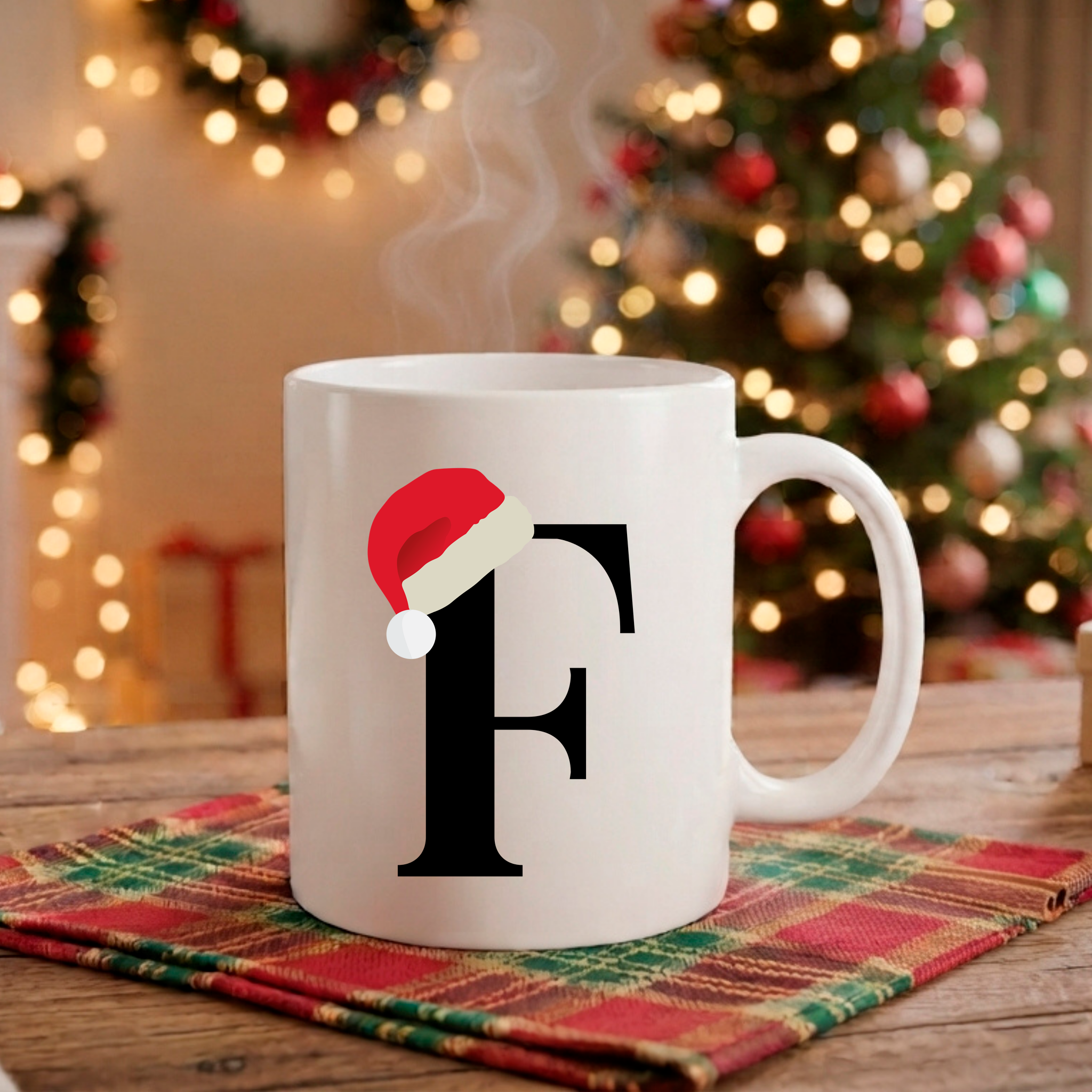 Caneca Natal Alfabeto "Iniciais Nomes" - Coleção Christmas