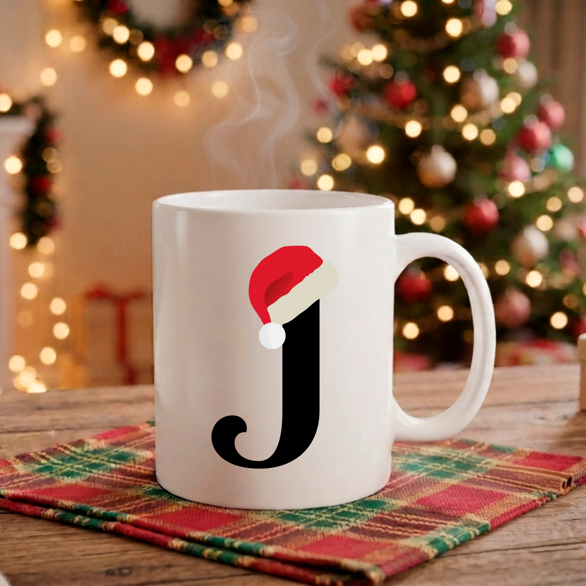 Caneca Natal Alfabeto "Iniciais Nomes" - Coleção Christmas
