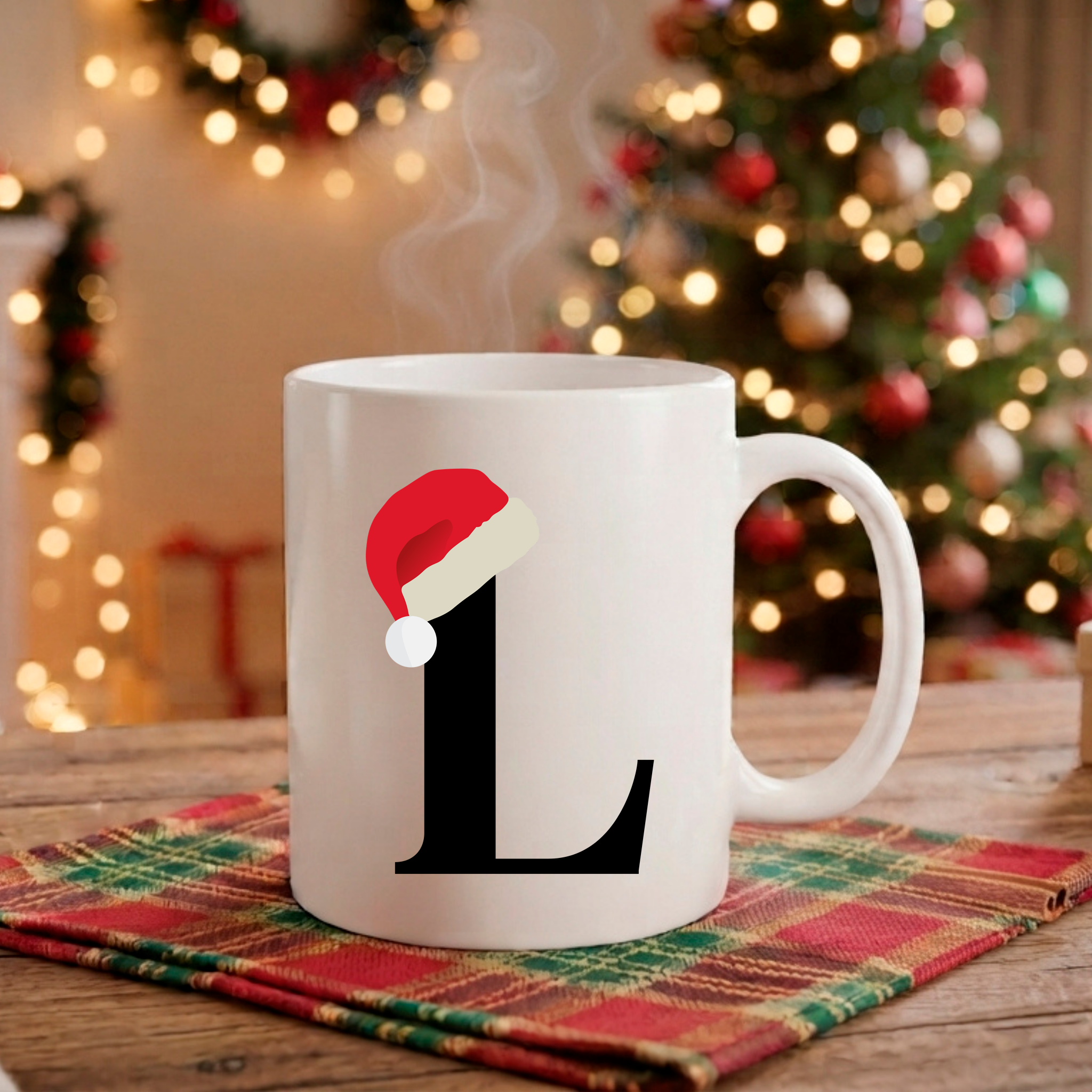 Caneca Natal Alfabeto "Iniciais Nomes" - Coleção Christmas