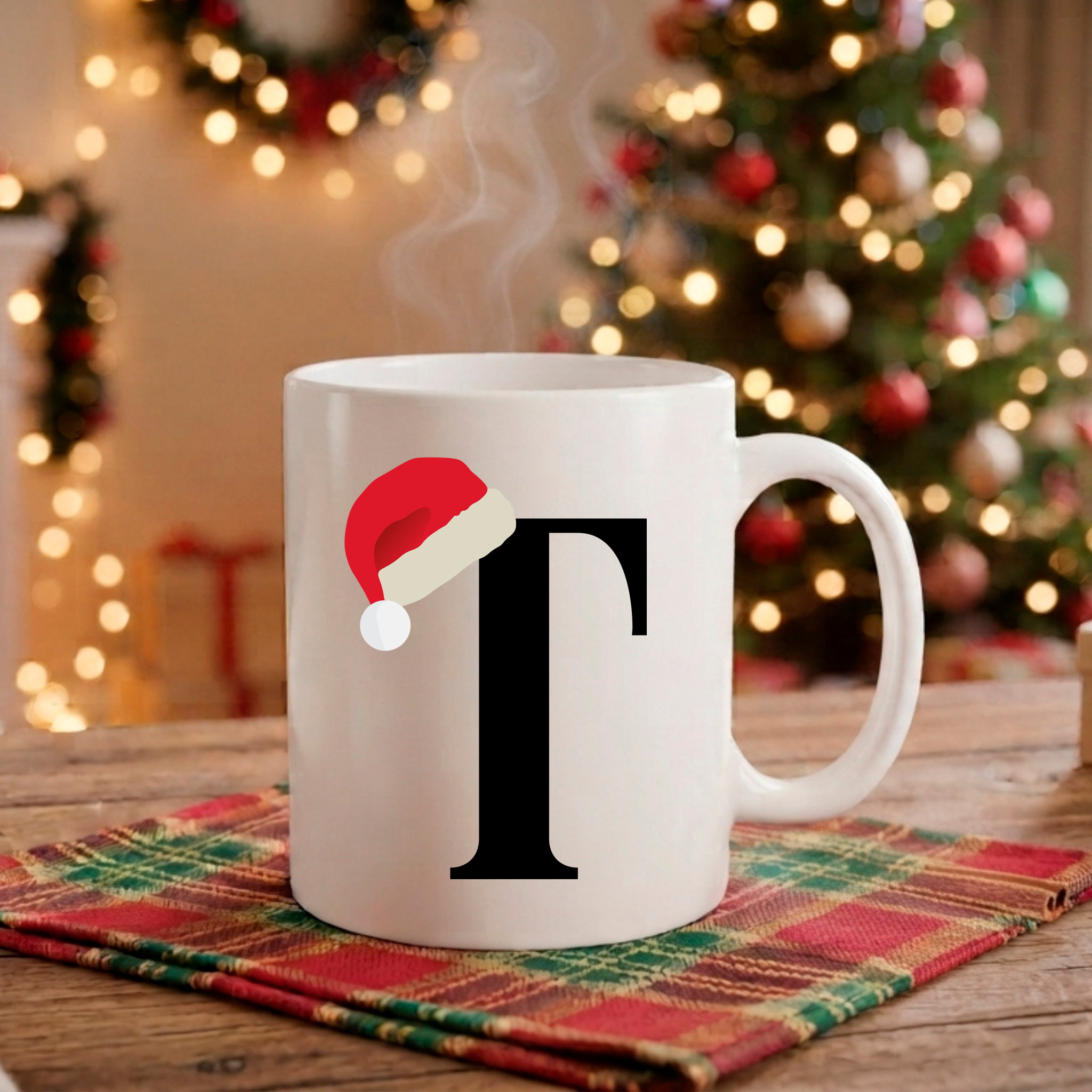 Caneca Natal Alfabeto "Iniciais Nomes" - Coleção Christmas