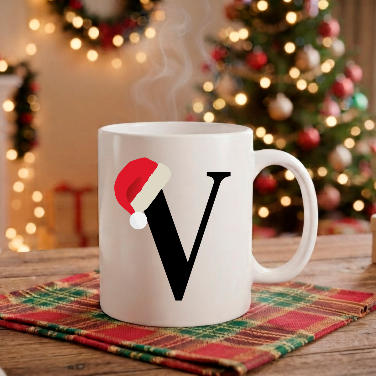 Caneca Natal Alfabeto "Iniciais Nomes" - Coleção Christmas