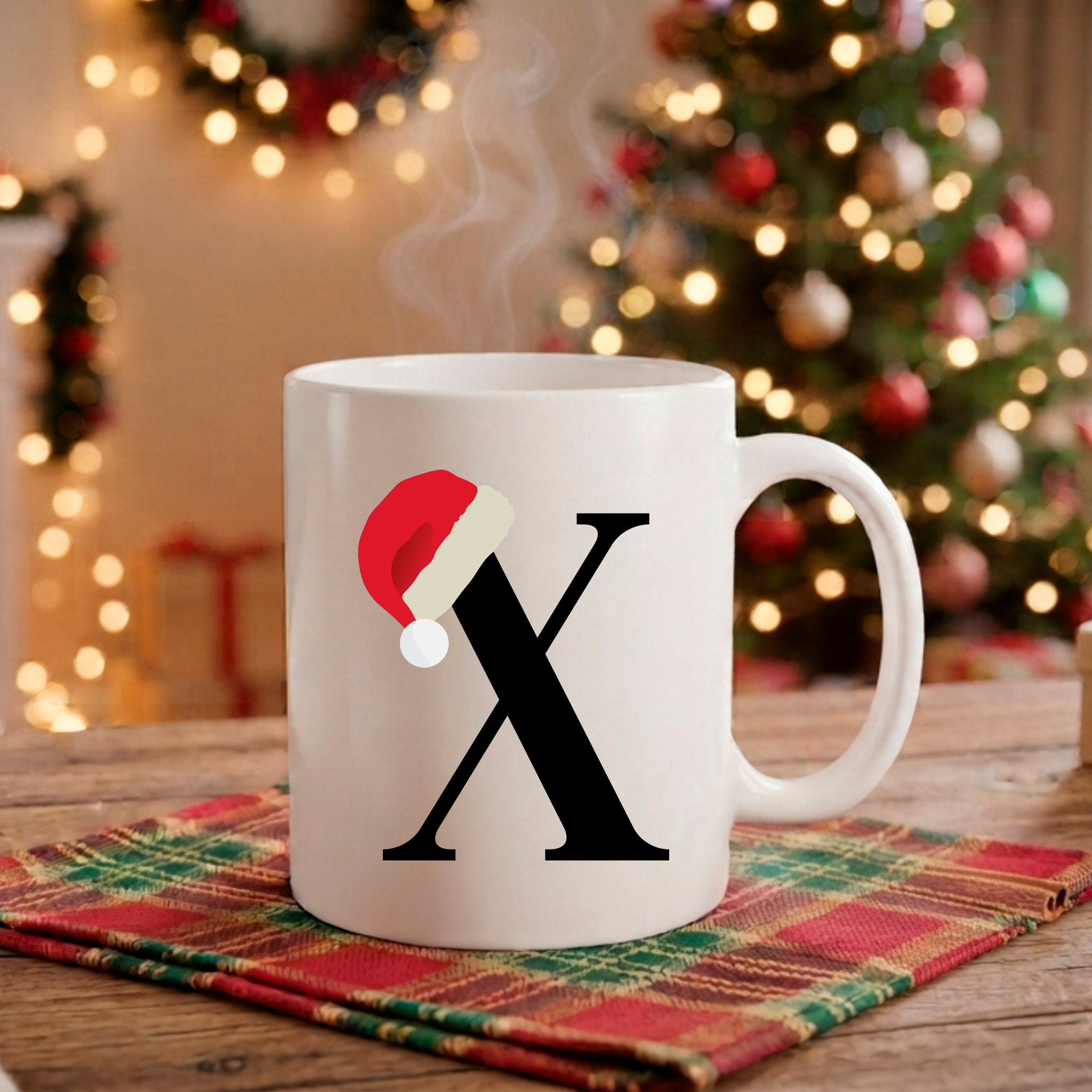 Caneca Natal Alfabeto "Iniciais Nomes" - Coleção Christmas