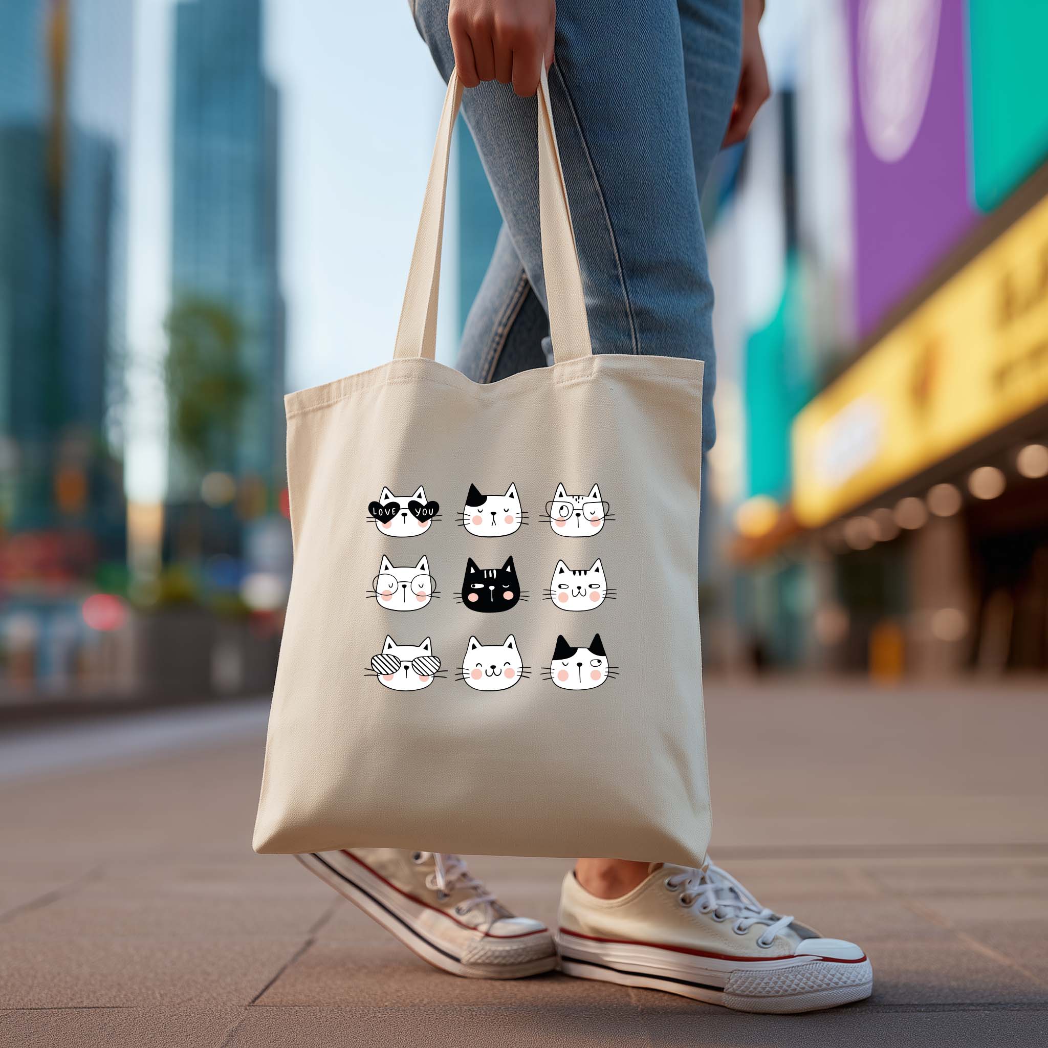 Tote Bag Ecobag Gatos | Saco Ecológico 180g