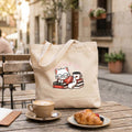 Tote Bag Pet Lovers "Books, Cats e Coffee" | Saco Ecológico 180gm