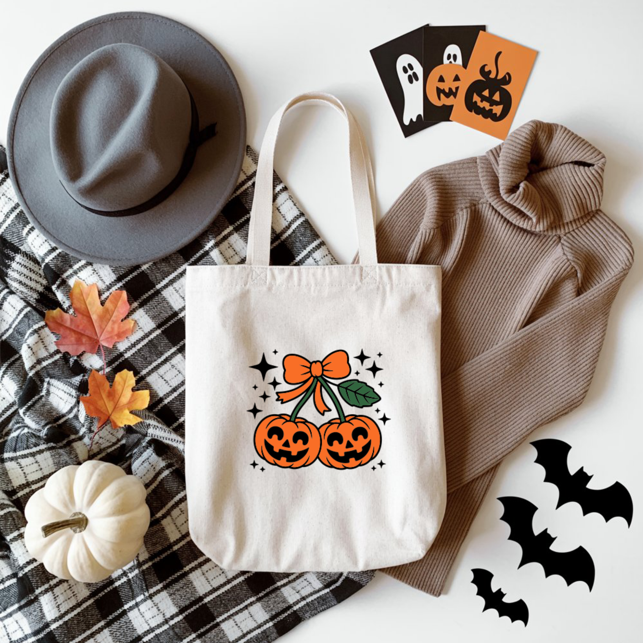 Tote Bag Halloween Laço | Saco Algodão 180g | Ecobag