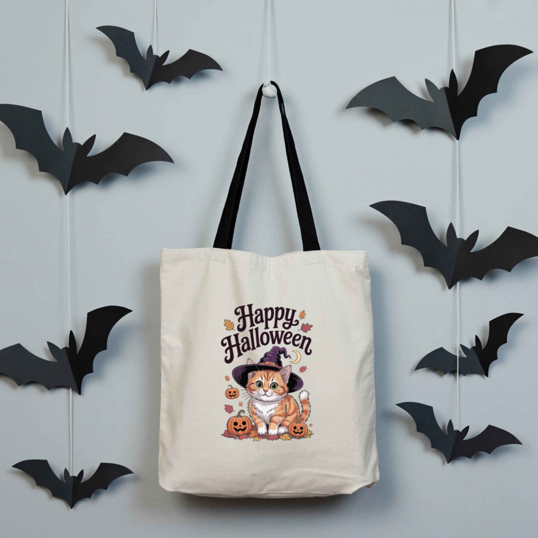 Tote Bag "Happy Halloween"  | Saco 100% Algodão 180g  | Coleção Halloween