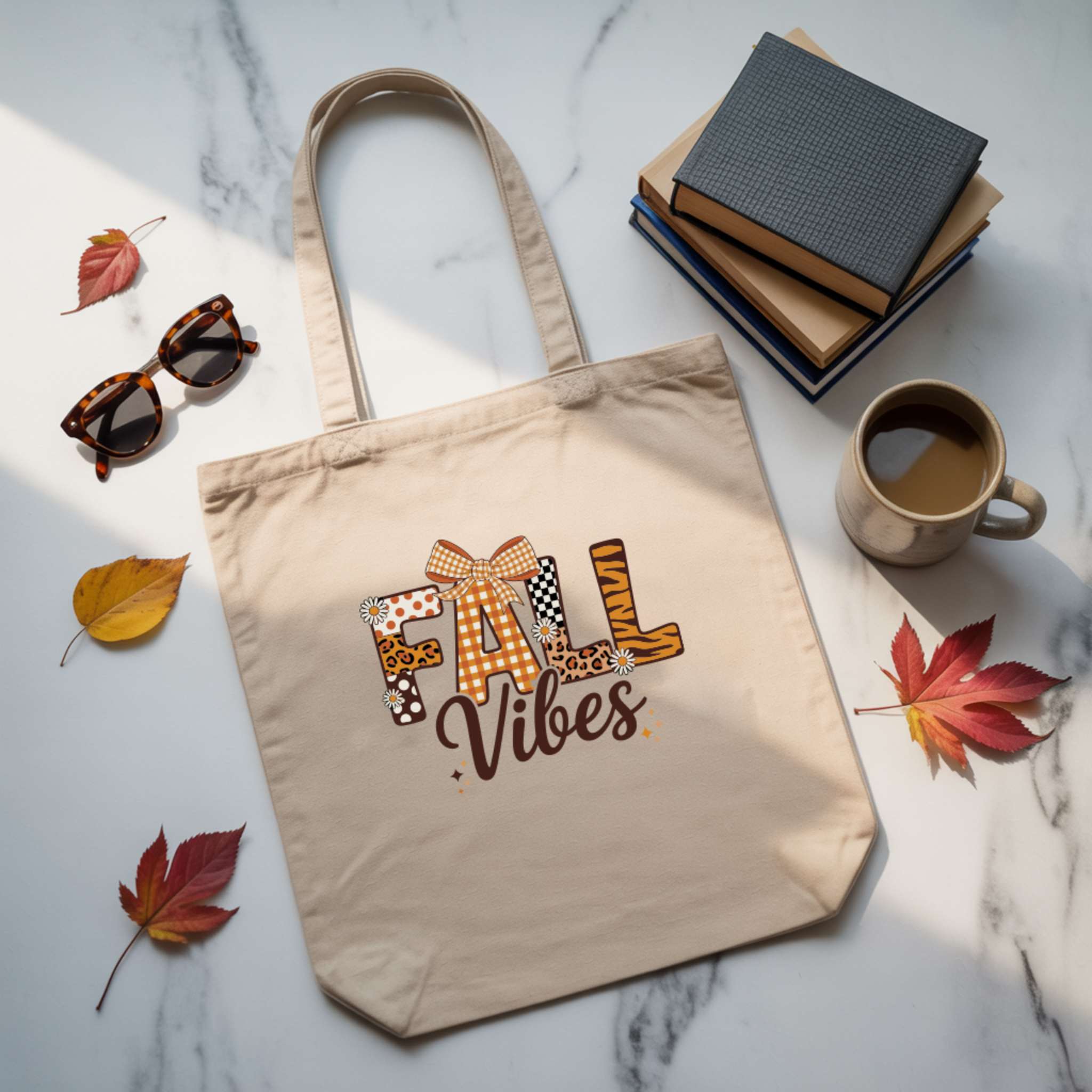 Tote Bag Fall Vibes | Saco 100% Algodão 180g - Coleção Halloween