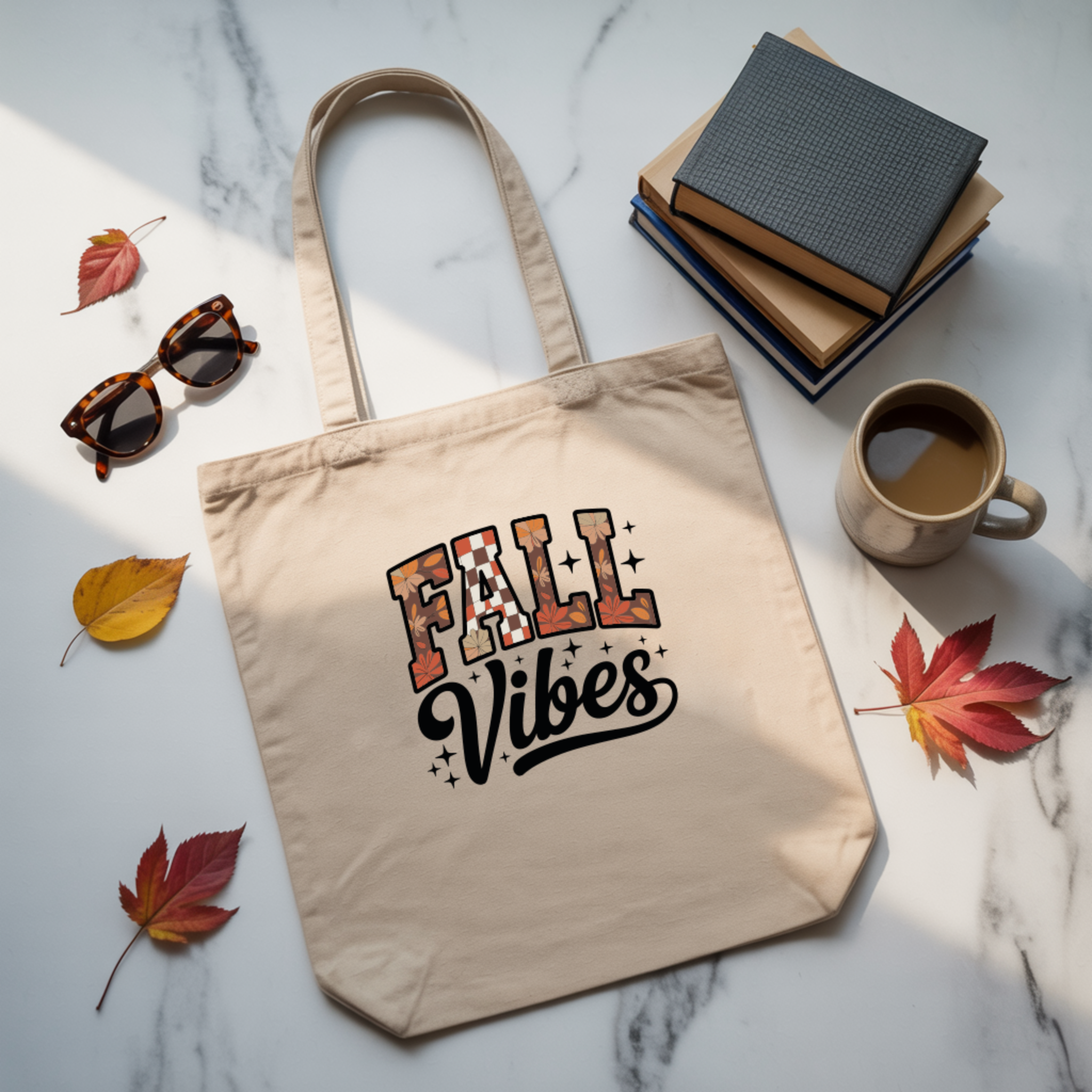 Tote Bag Fall Vibes Autumn | Saco 100% Algodão 180g - Coleção Halloween