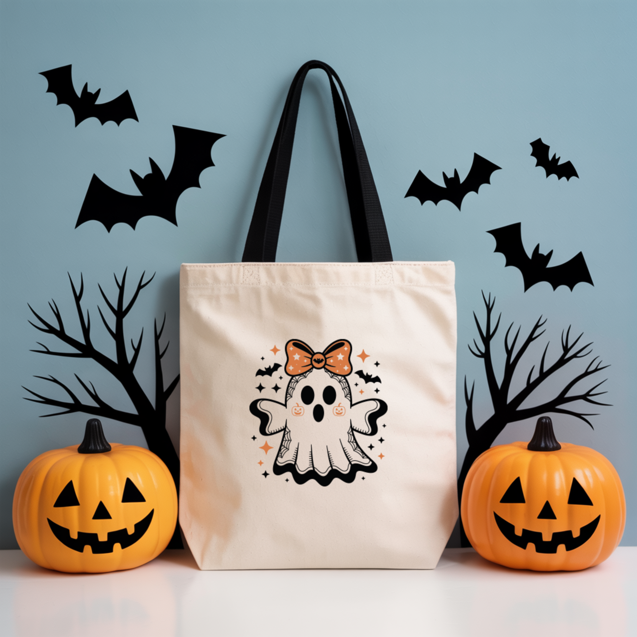 Tote Bag Halloween - Laço | Saco Algodão 180g | Halloween