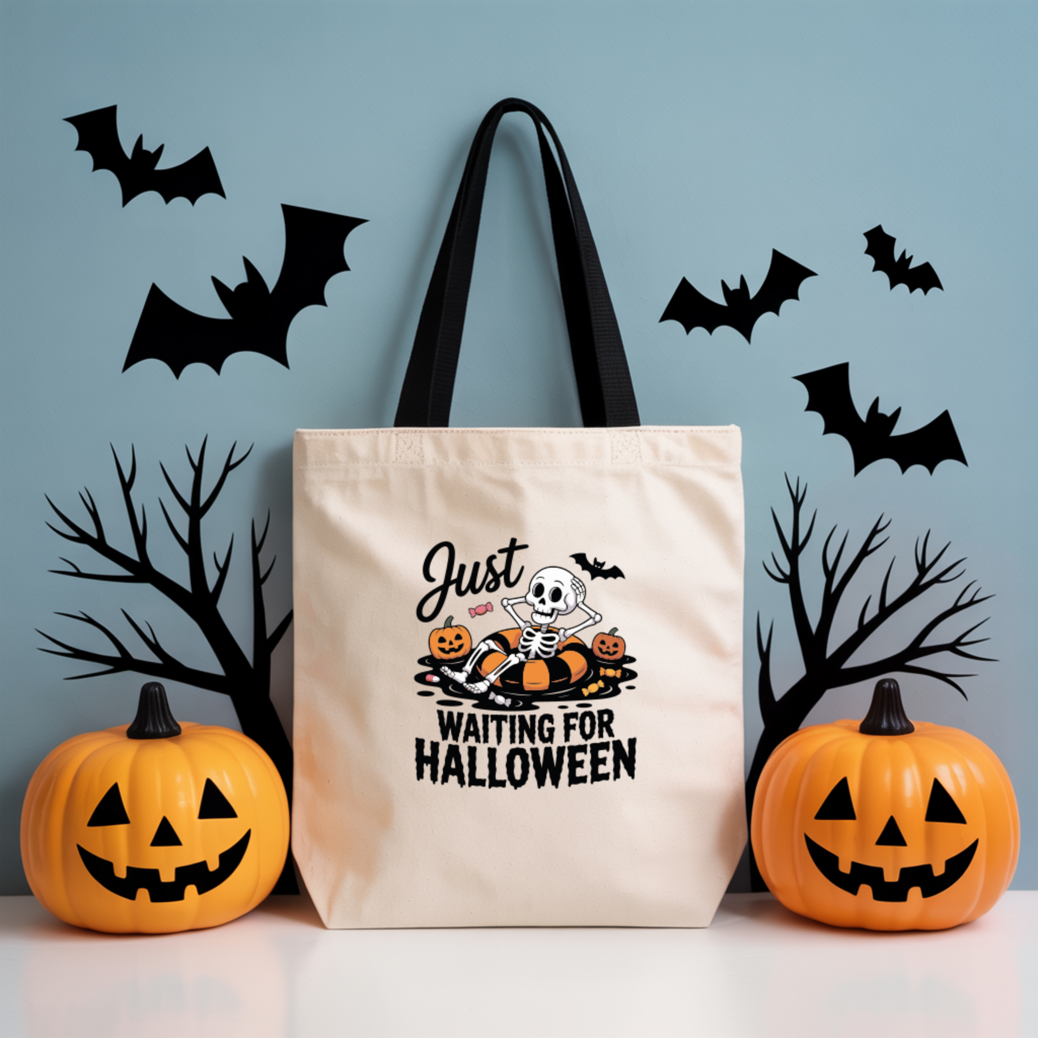 Tote Bag "Halloween" Just Waiting for Halloween | Saco Algodão 180g | Halloween