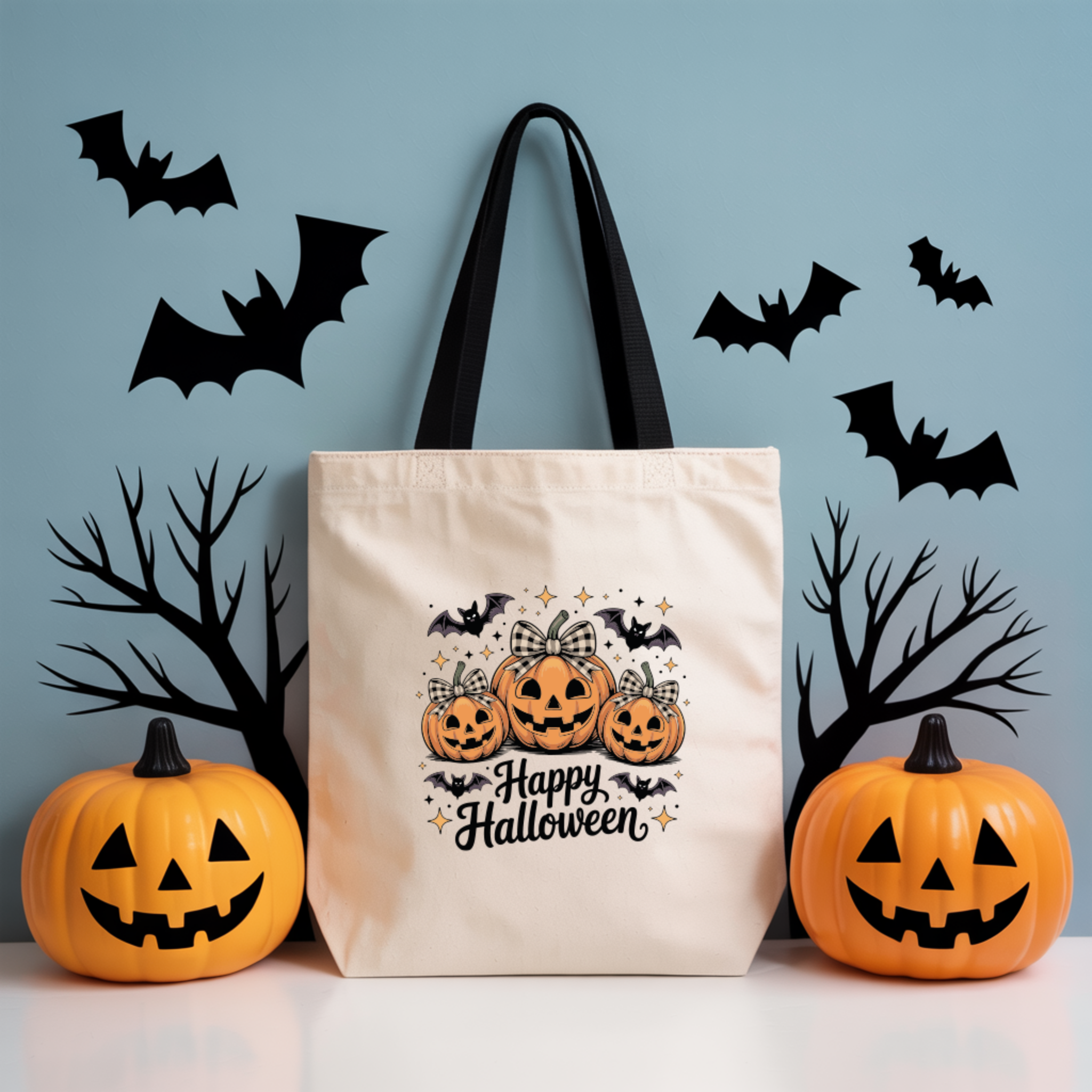 Tote Bag "Happy Halloween"  | Saco Algodão Halloween 180gm