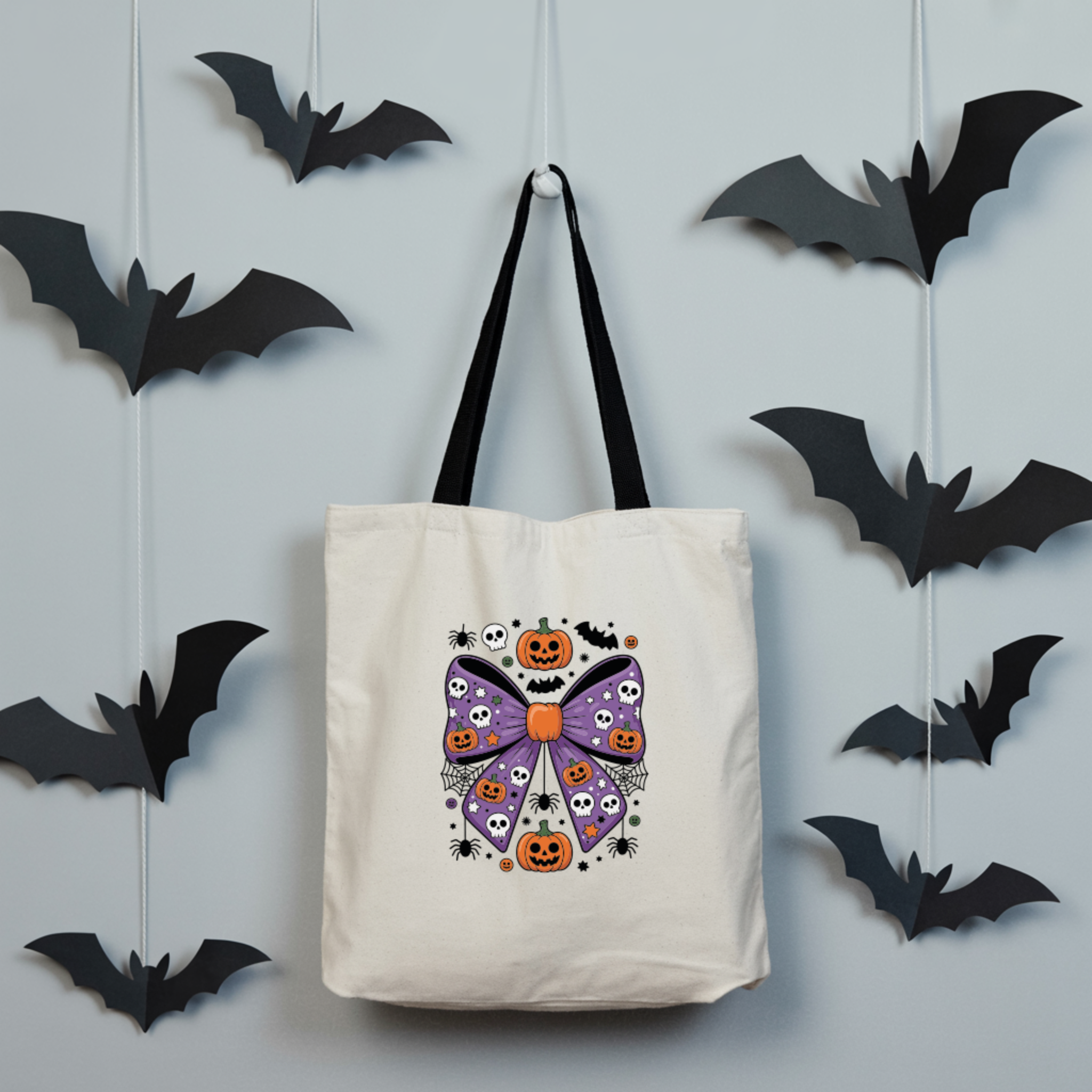 Tote Bag Laço Halloween | Saco 100% Algodão 180g  | Coleção Halloween