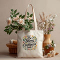 Tote Bag Floral "Be Strong and Courageous. Joshua 1:9" | Saco Algodão 180g
