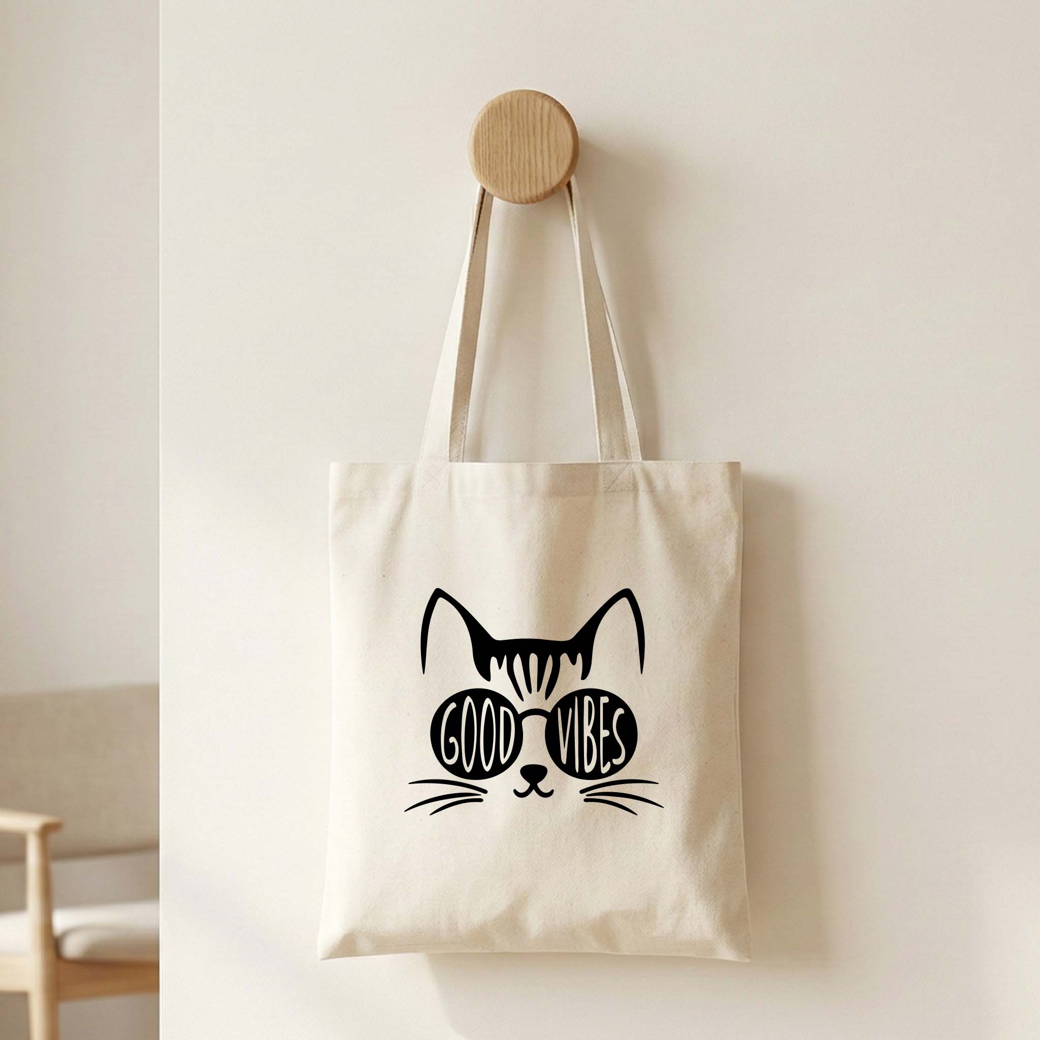 Tote Bag Pet Lovers "Good Vibes" | Saco Ecológico 180g