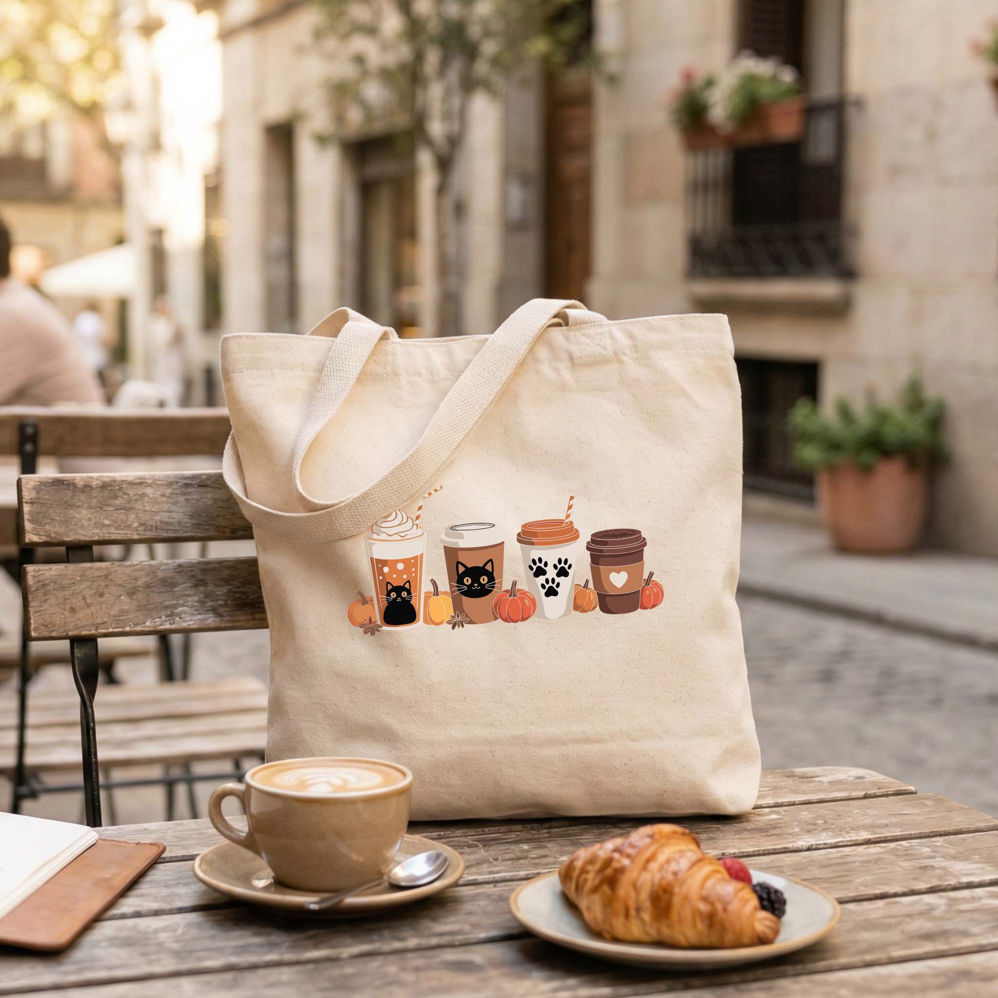 Tote Bag Pet Lovers "Cats Coffee" | Saco Ecológico 180g