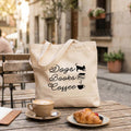 Tote Bag "Dogs Books Coffee" | Saco Ecológico 180g