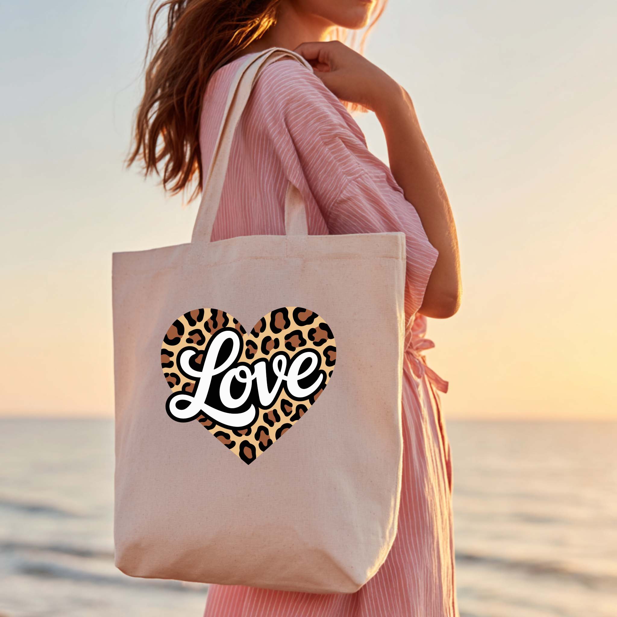 Tote Bag "Love Coração" | Saco Algodão 180g - Ecobags