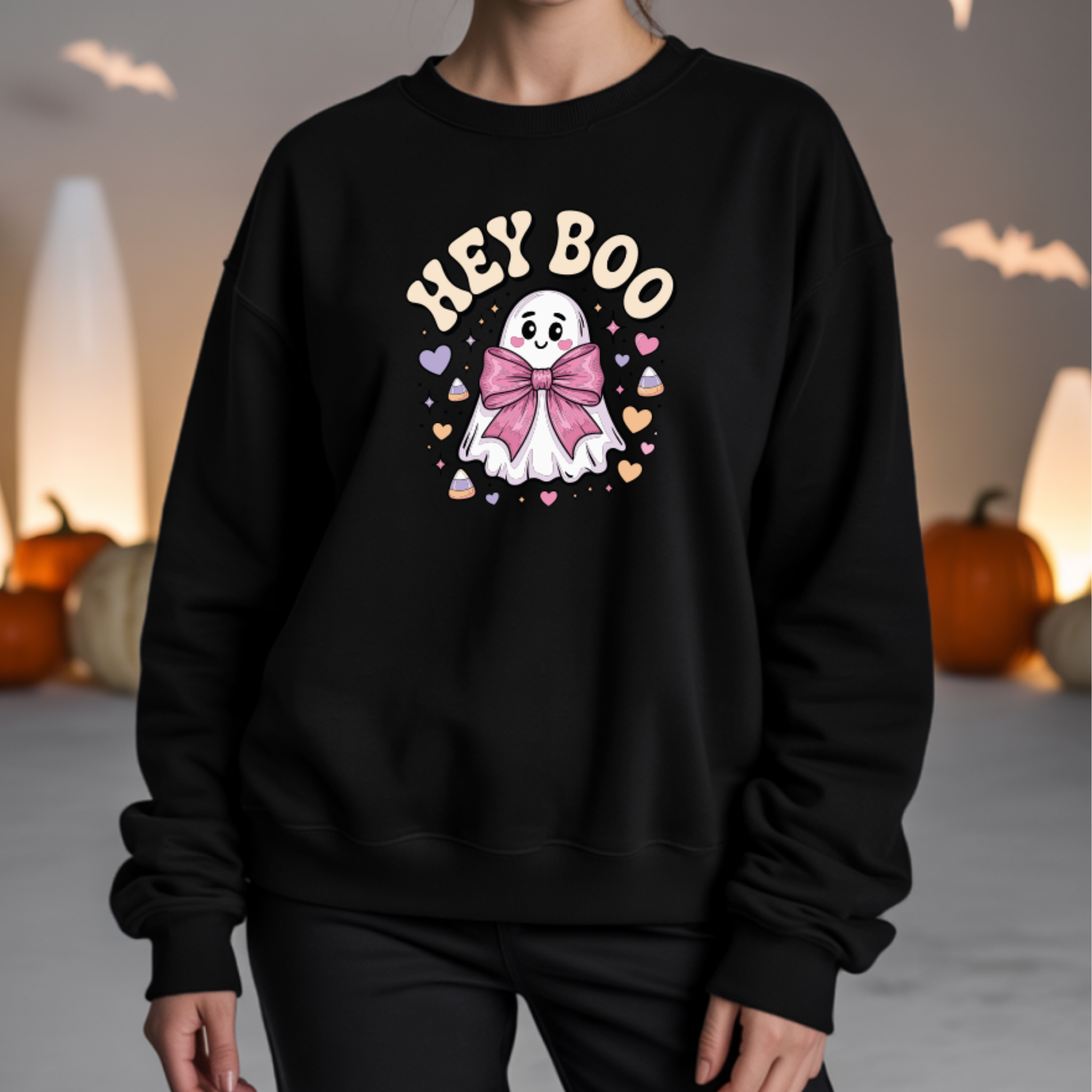 Camisola Hey BOO Halloween | Sweatshirt Premium - JM Collection