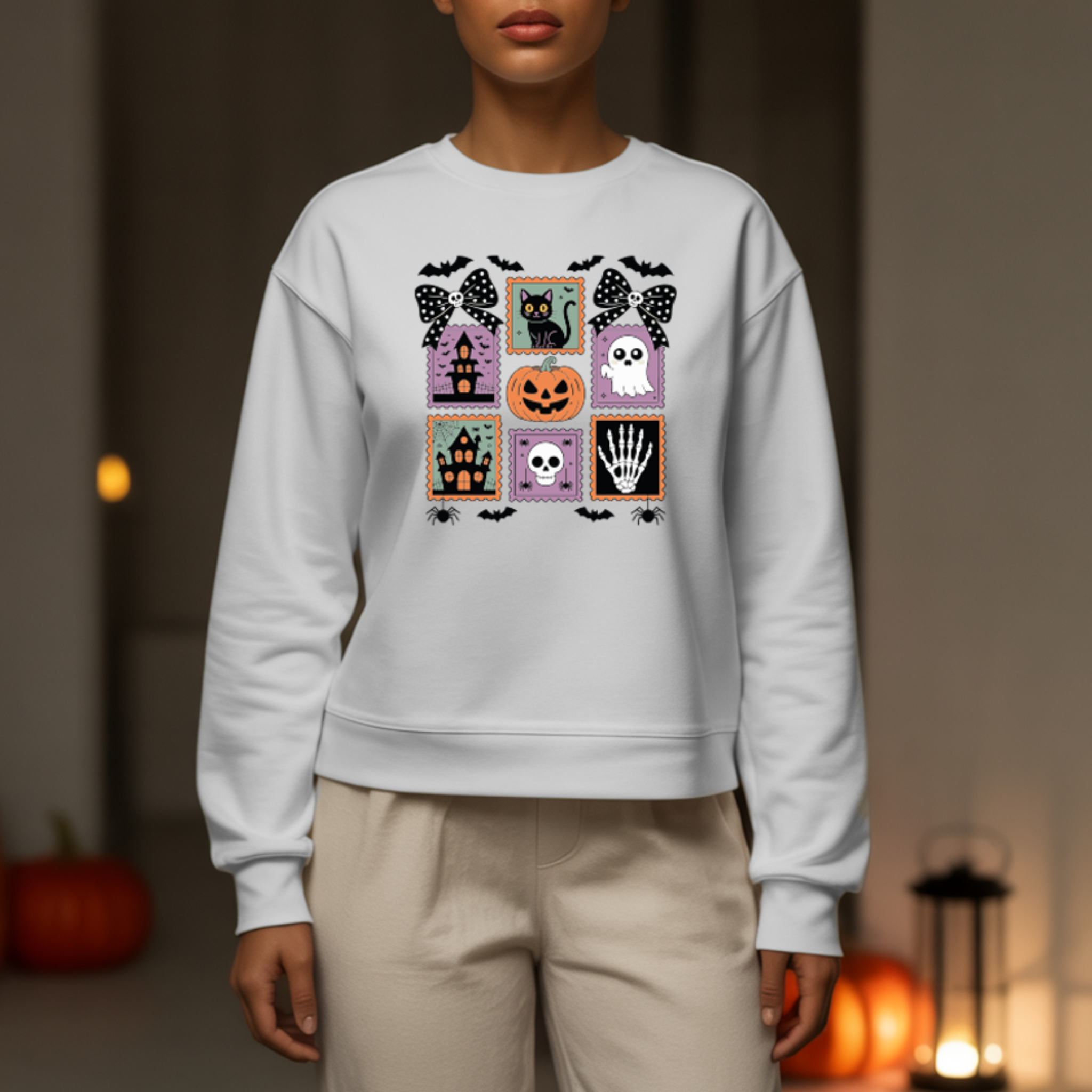 Camisola Cat Halloween | Sweatshirt Premium 290g | Coleção Halloween